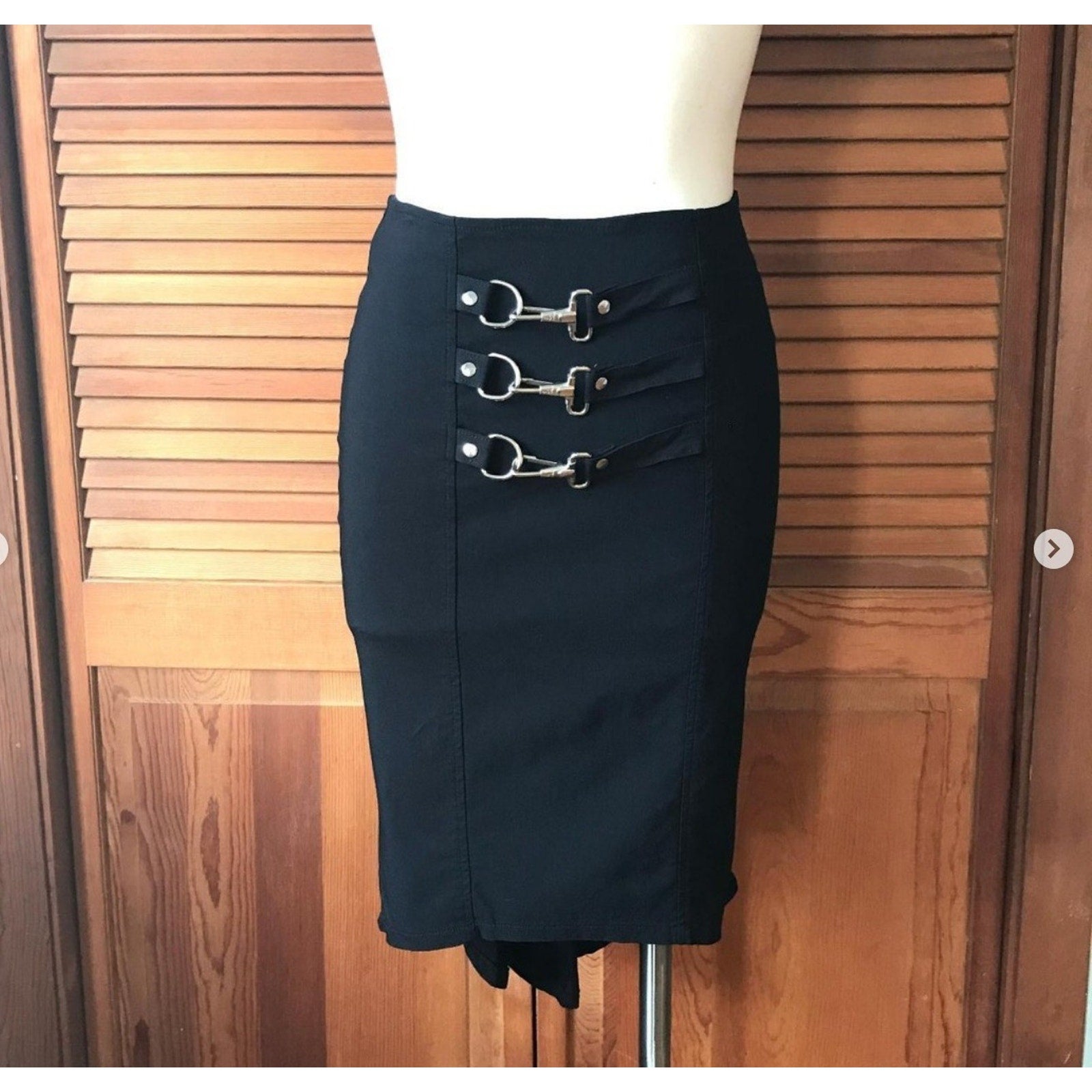 Vintage Lip Service Gangsta Pranksta Goth Punk Y2K Carabiner Black Skirt XL