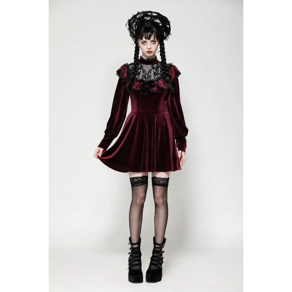Dark In Love Gothic Victorian Vampire Little Claudia Blood Red Velvet Dress