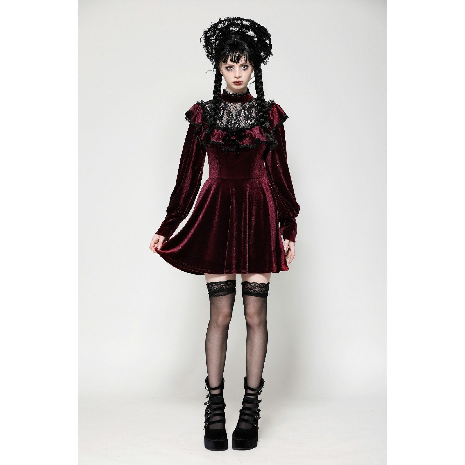 Dark In Love Gothic Victorian Vampire Little Claudia Blood Red Velvet Dress