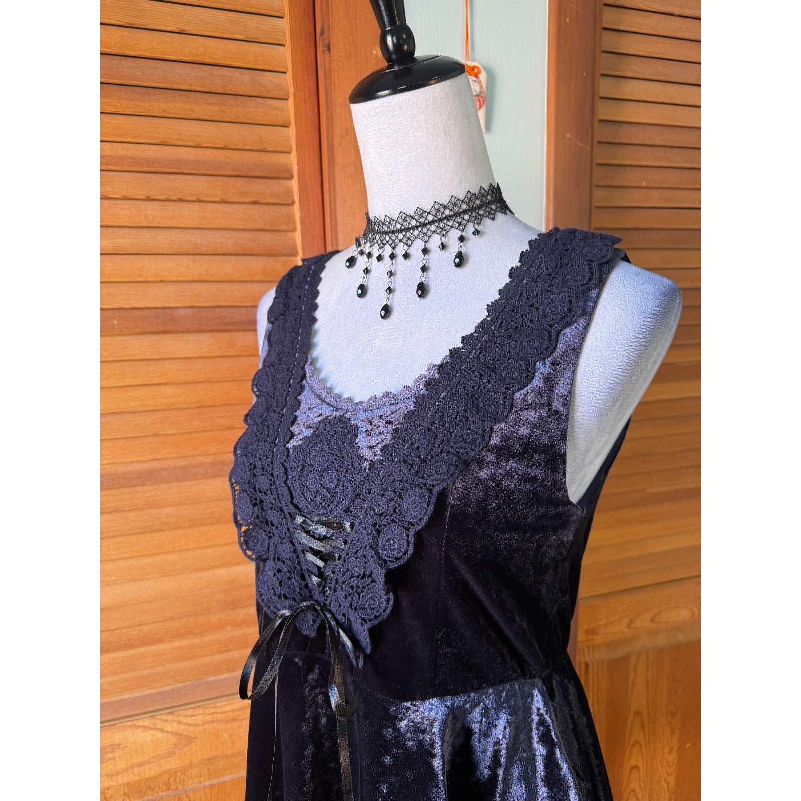 Axes Femme Purple Velvet Gothic Lolita EGL J-fashion Kawaii OP Dress S-M