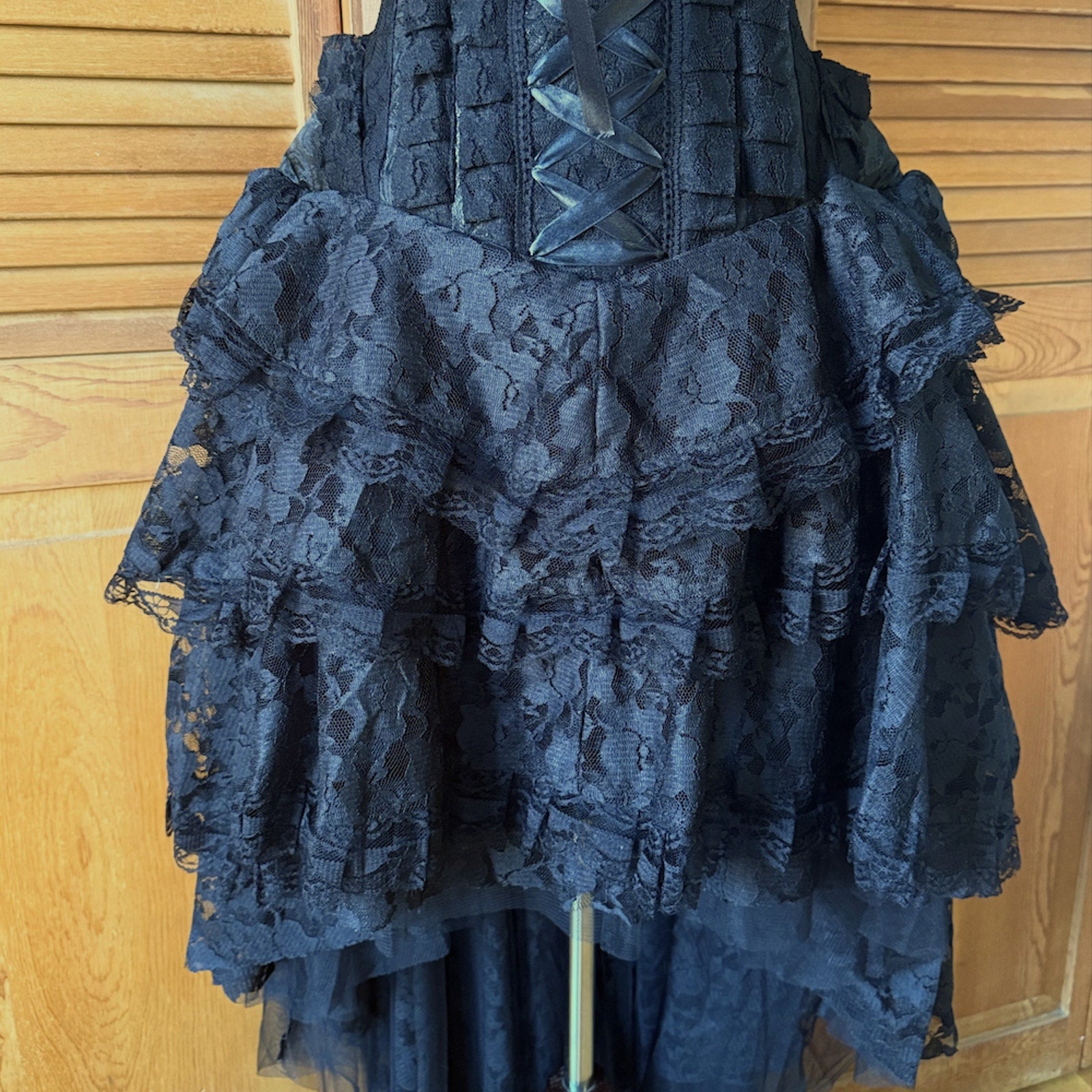 Burleska Gothic Victorian Renaissance Black King Brocade Lace Corset Dress