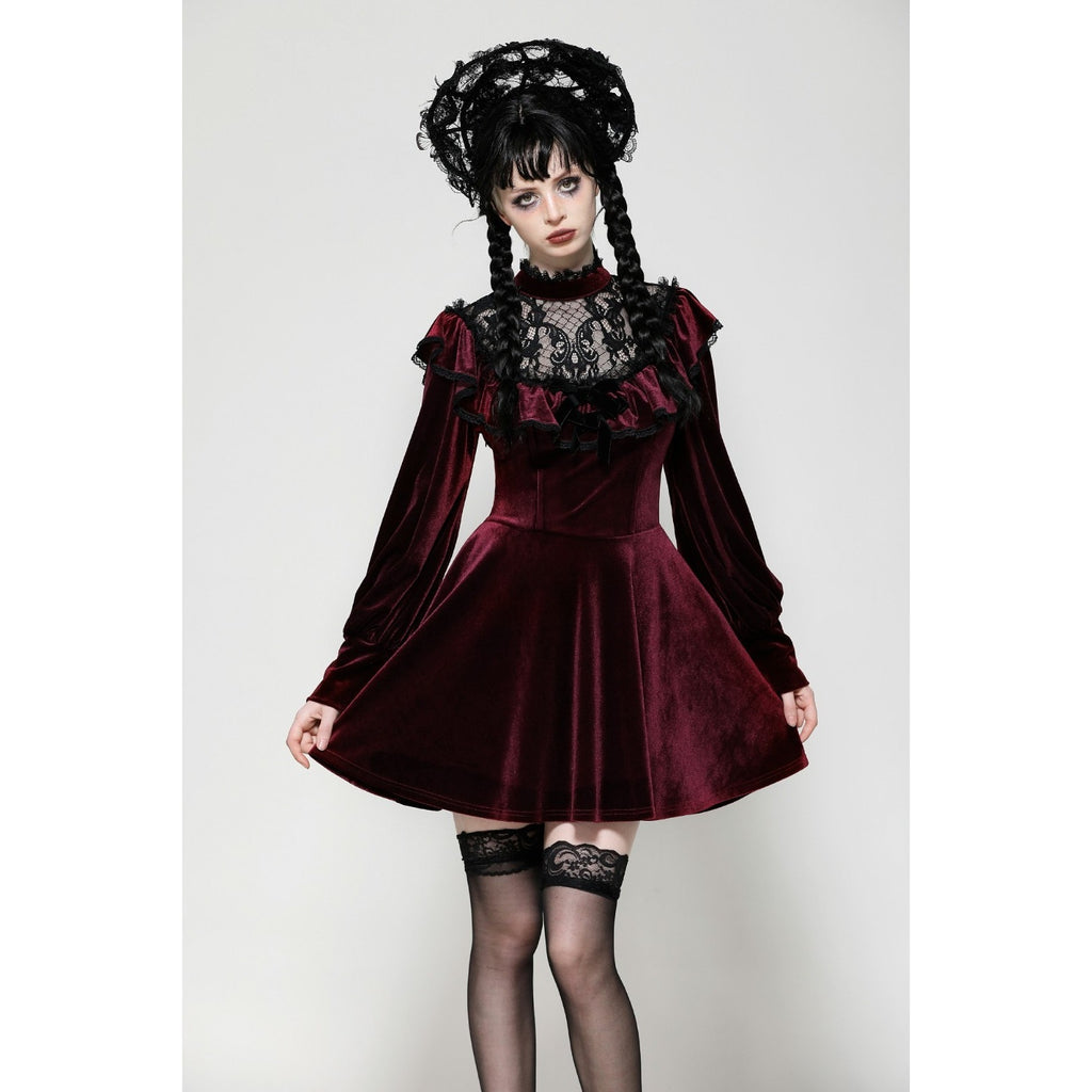Dark In Love Gothic Victorian Vampire Little Claudia Blood Red Velvet Dress