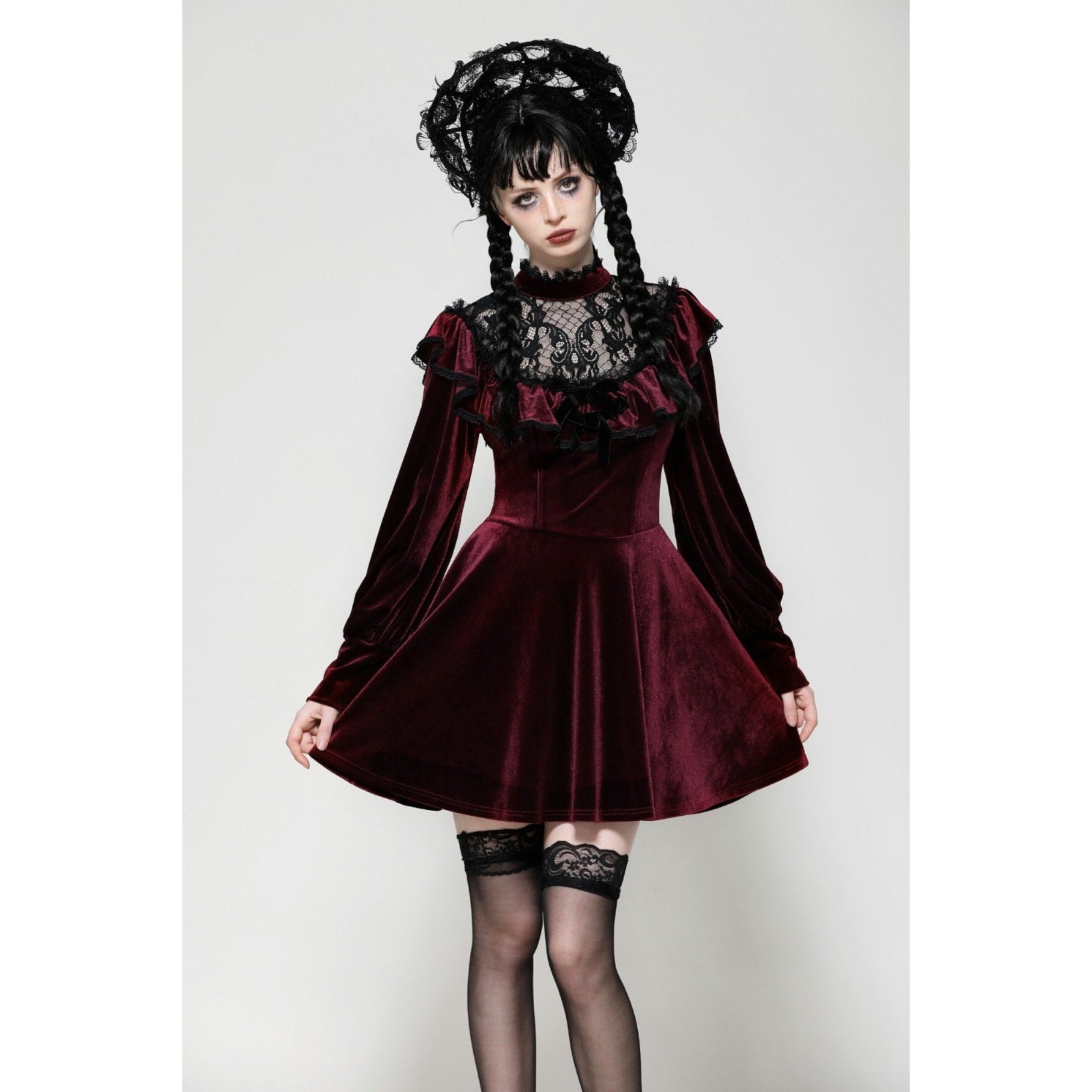 Dark In Love Gothic Victorian Vampire Little Claudia Blood Red Velvet Dress
