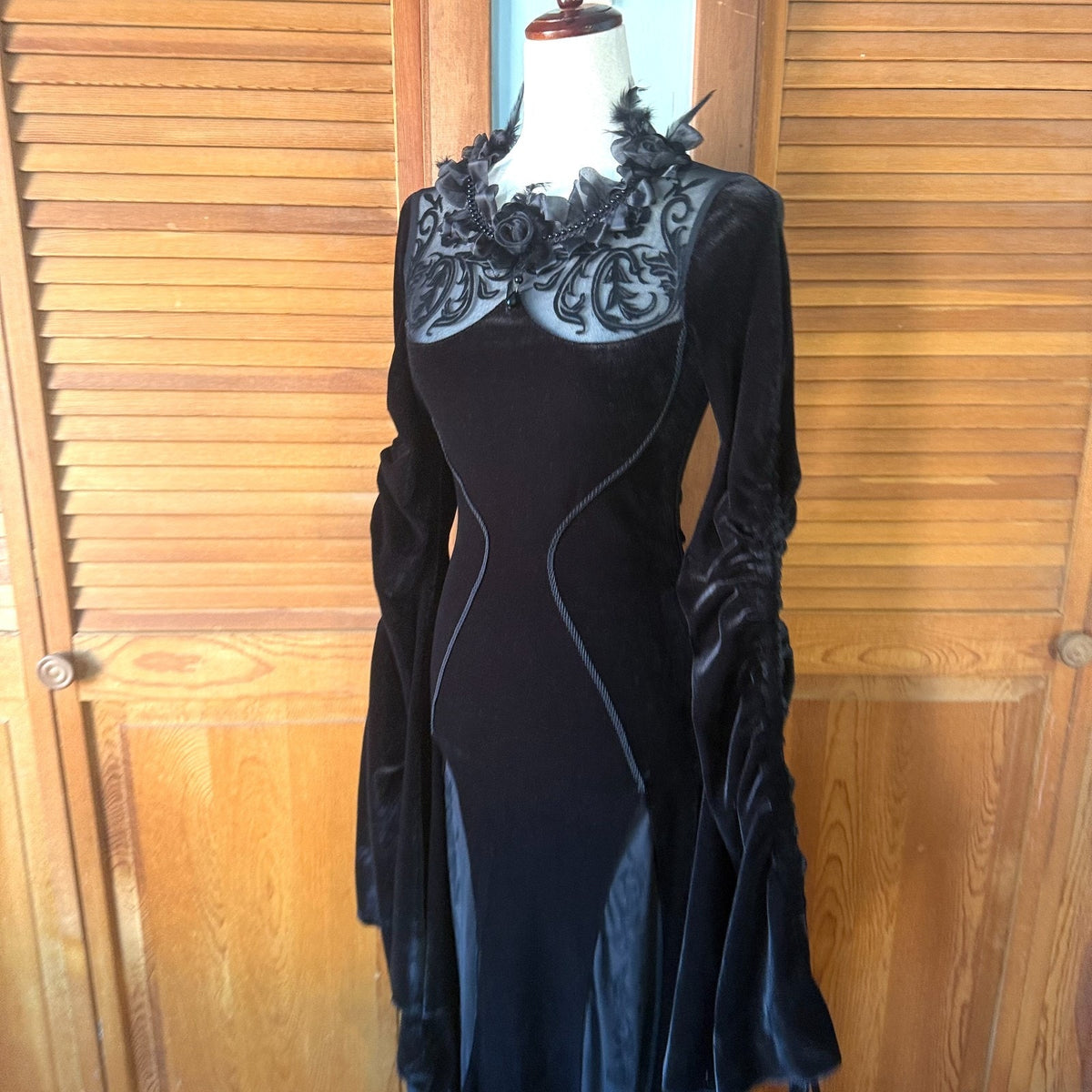 Devil Fashion Gothic Victorian Vampire Cruel Mistress Black Velvet Gown