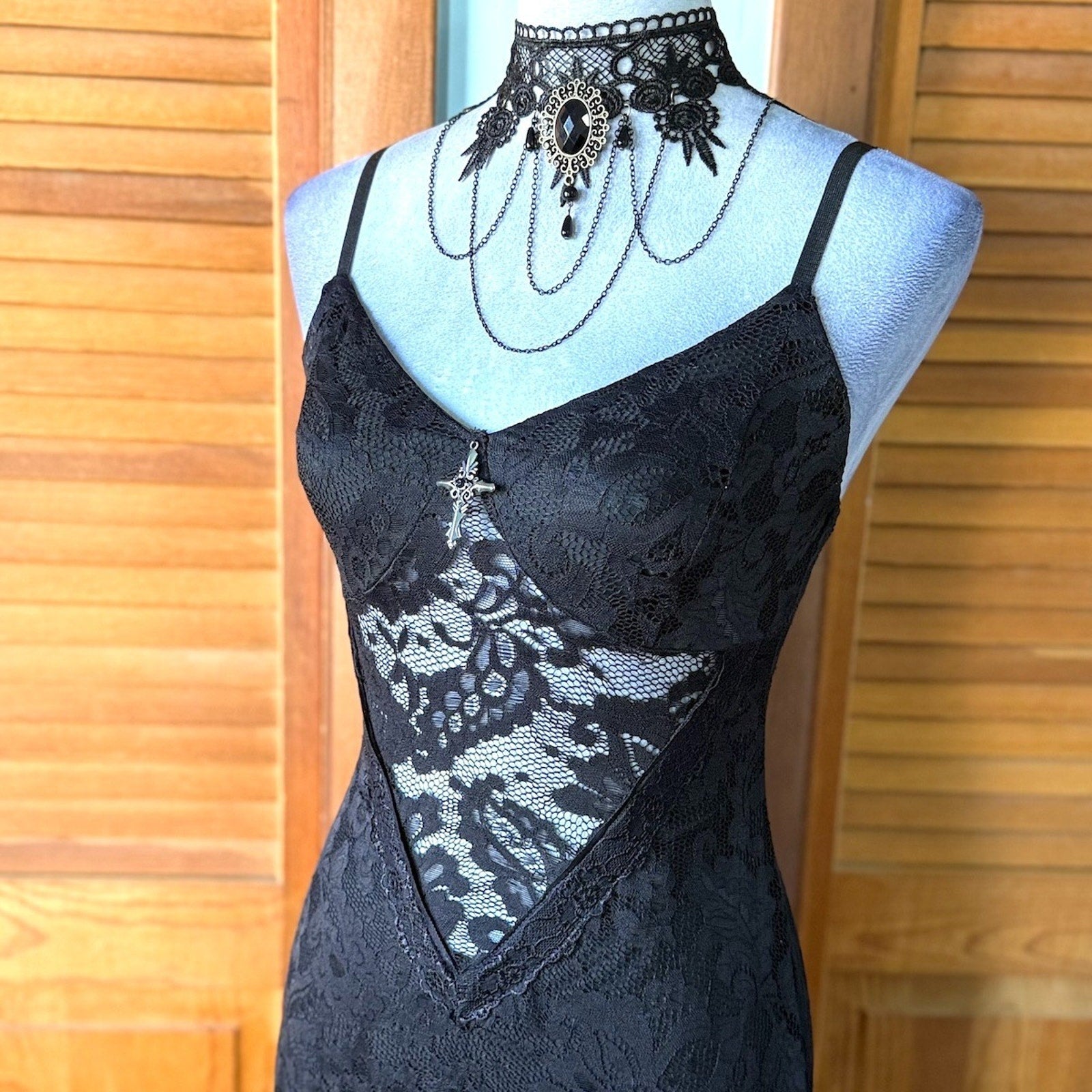 Gothic Victorian Vampire Fairycore Dark Matters Black Lace Up Back Dress