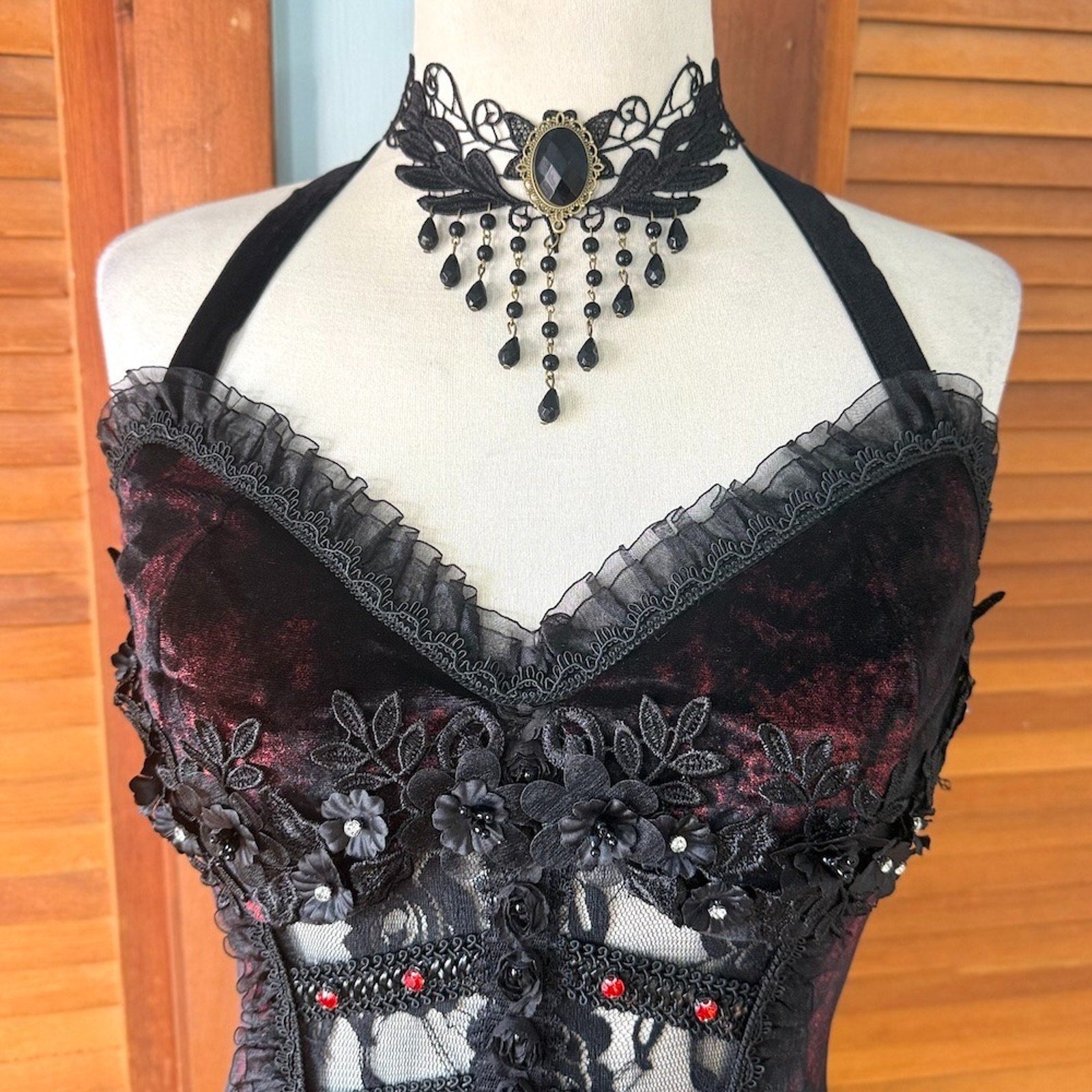 Devil Fashion Gothic Victorian Vampire Vkei Murderous Intents Velvet Dress