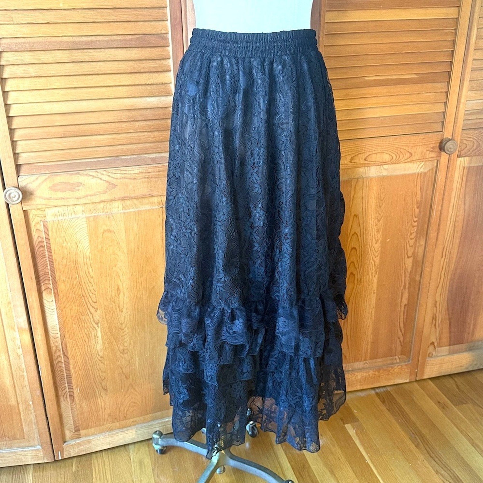 Dark in Love Gothic Victorian Vampire Vkei Black Lace & Ruffle Skirt XS-XL