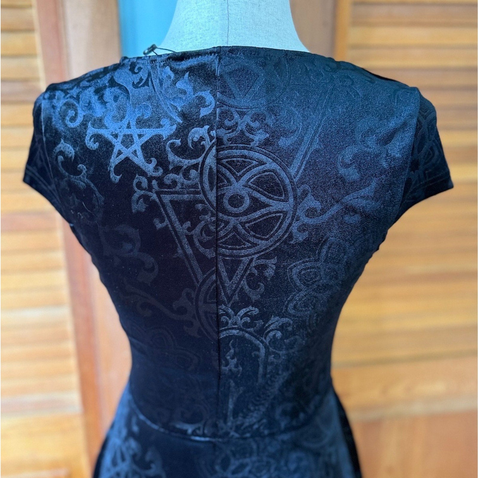 Killstar Gothic Lolita Punk Witch Halloween Black Velvet Blasphemia Dress XS