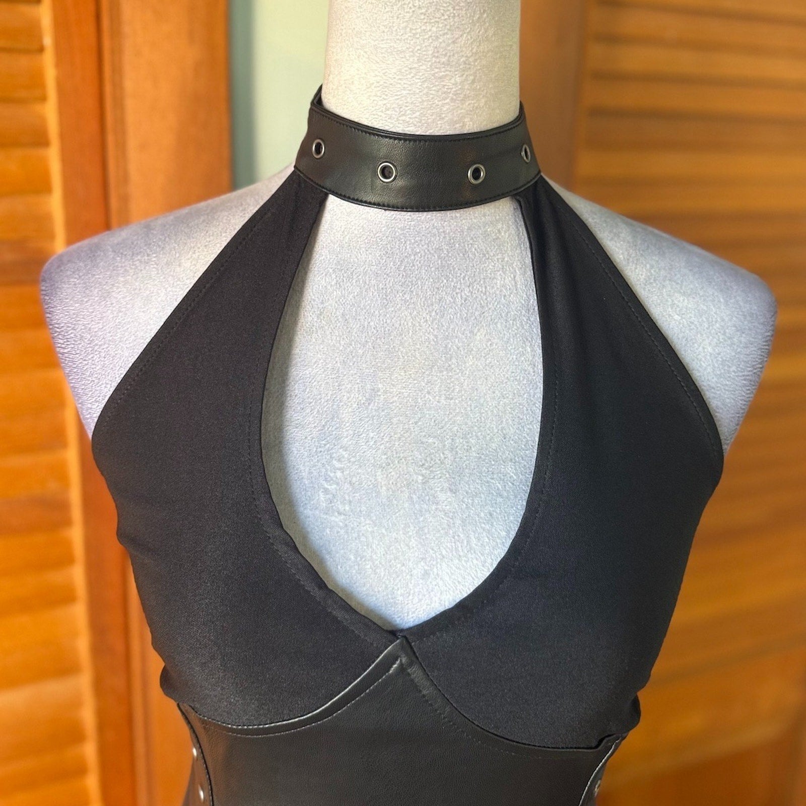 Killstar Goth Punk PinUp Retro Fetish Elegant Bodycon Faux Leather Waist Dress