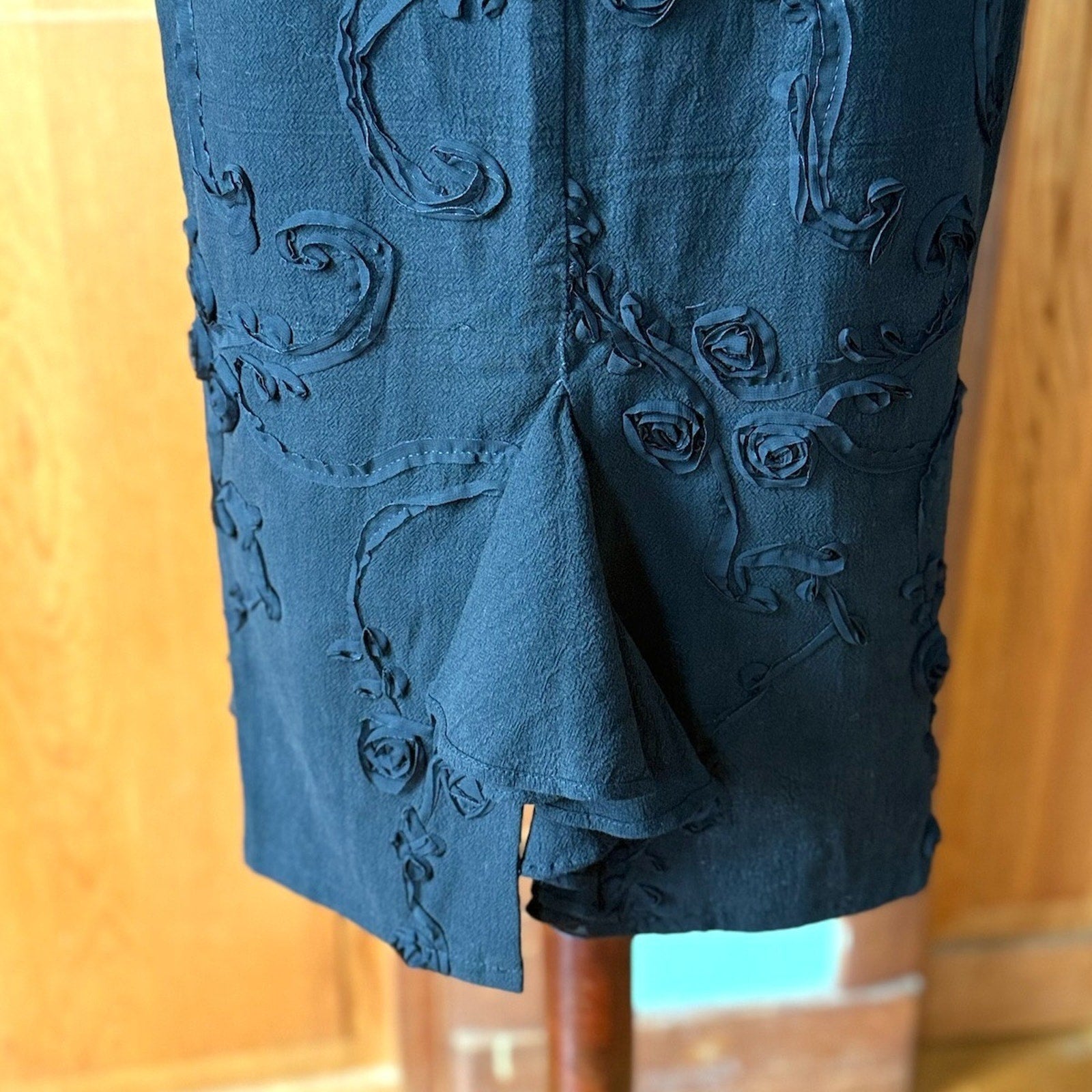 Vintage Lip Service Blacklist Gothic Victorian Swirl Rose Knee Fishtail Skirt S