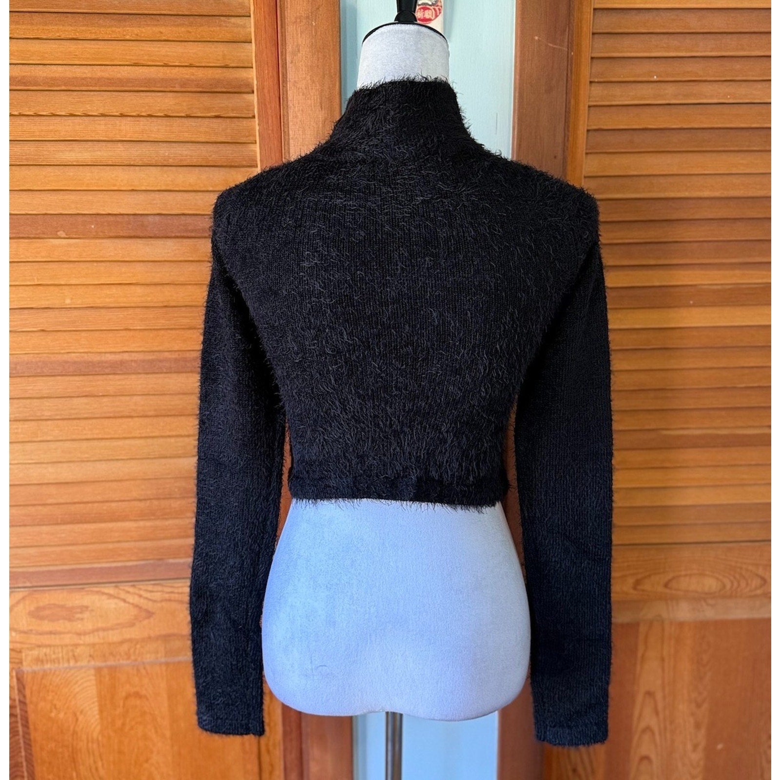 Dolls Kill Goth Punk Witch Halloween Black Orange Pumpkin Fuzzy Sweater