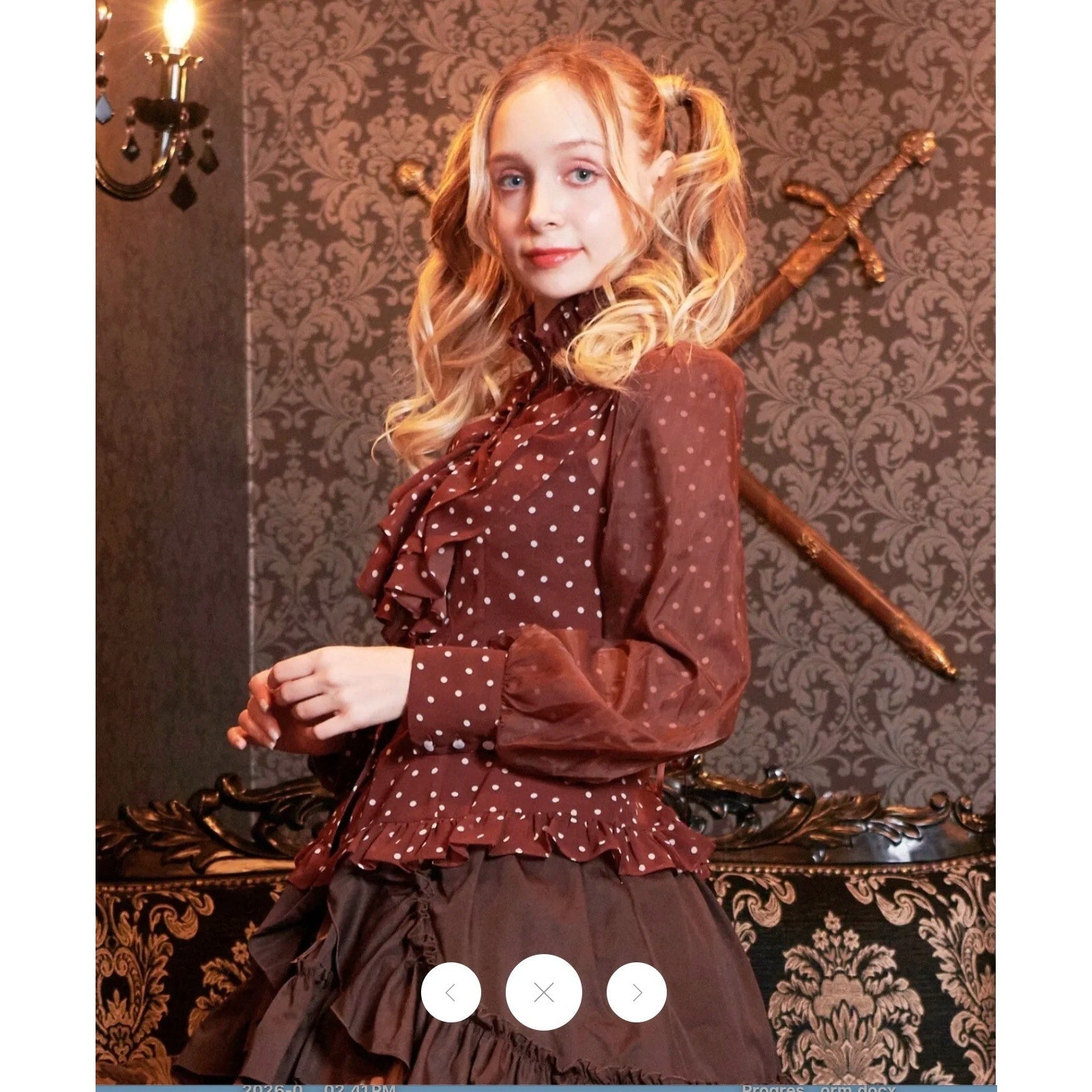 Bodyline J-fashion Gyaru Dollcore Lolita EGL Harjuku Brown Polka Dot Shirt L