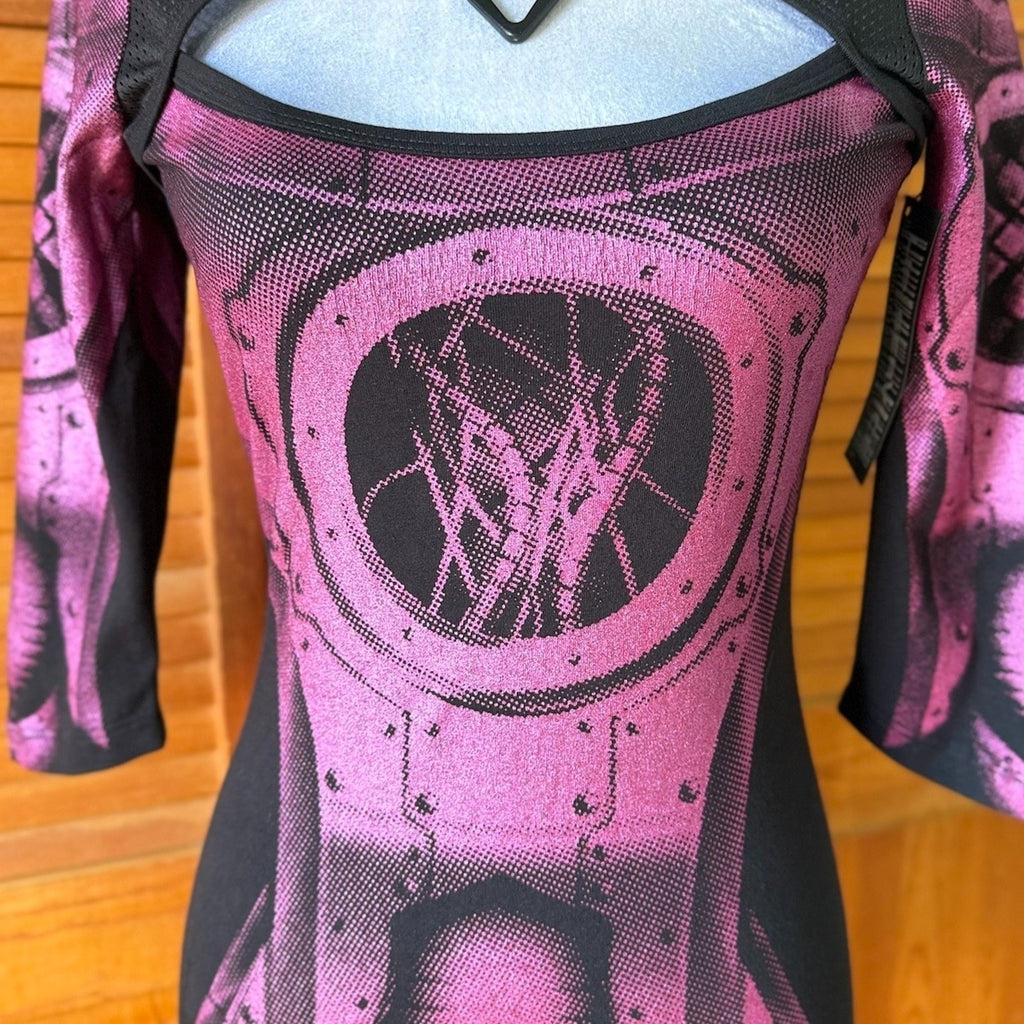 Vintage Lip Service Hyper Intelligence Cyber Goth Industrial Purple Dress XS
