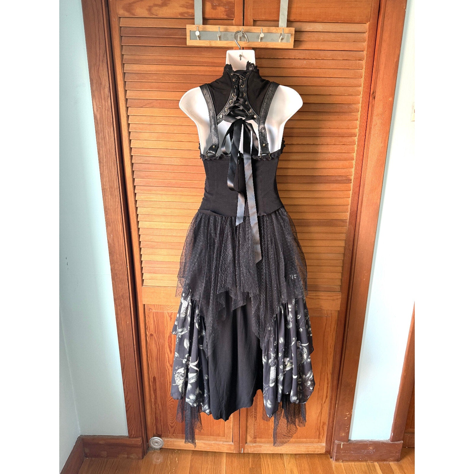 Vintage Lip Service Gothic Victorian Dark Fairycore Woodland Dress XS