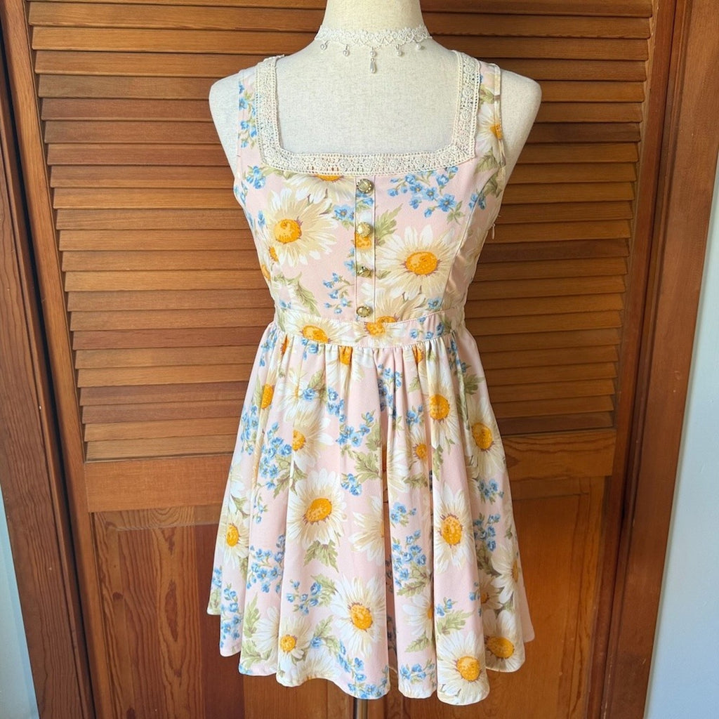 Liz Lisa J-fashion Jirai Kei Gyaru Harajuku Pink Daisies Summer Dress XS