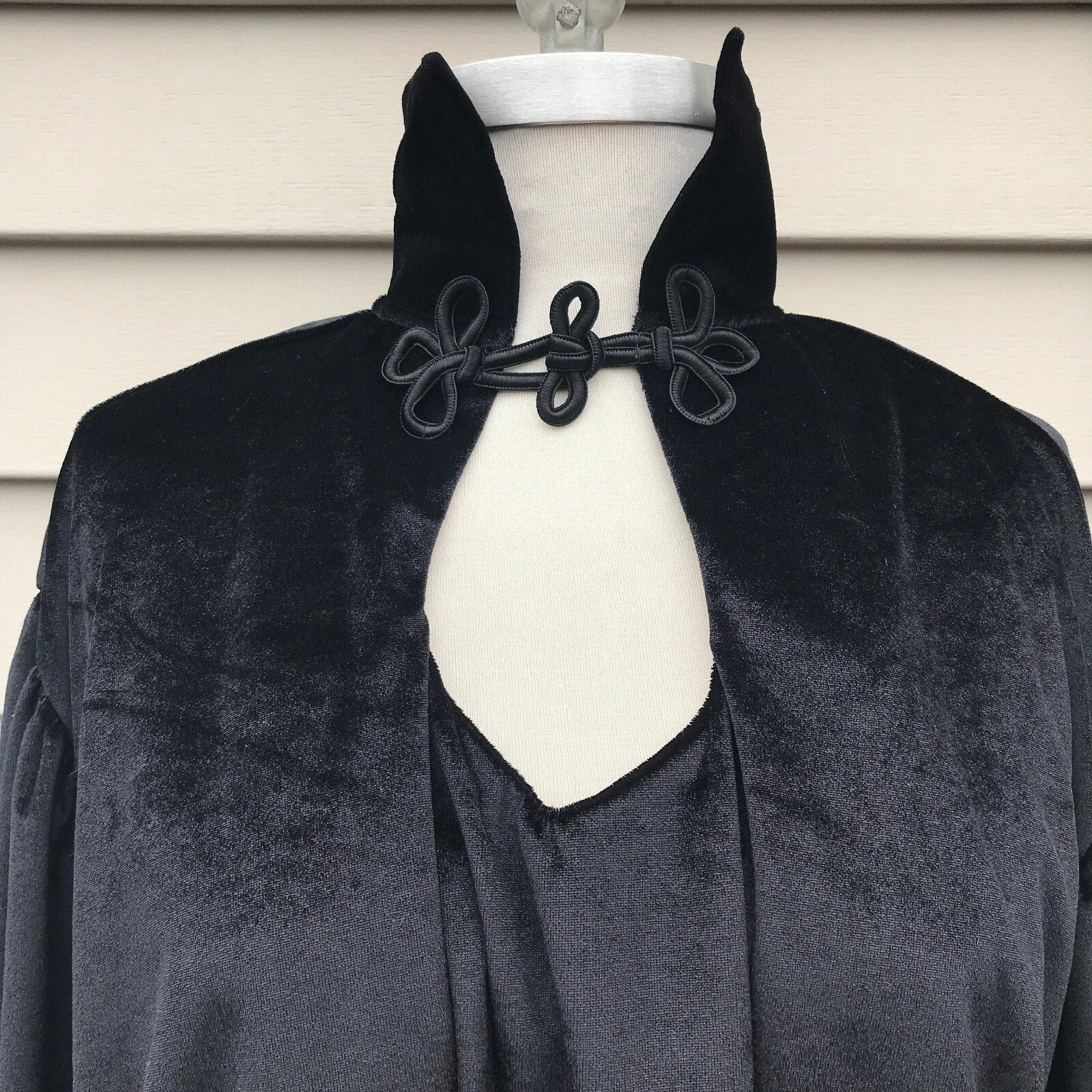 Phaze UK Gothic Victorian High Neck Unisex Velvet Shirt Top One Size