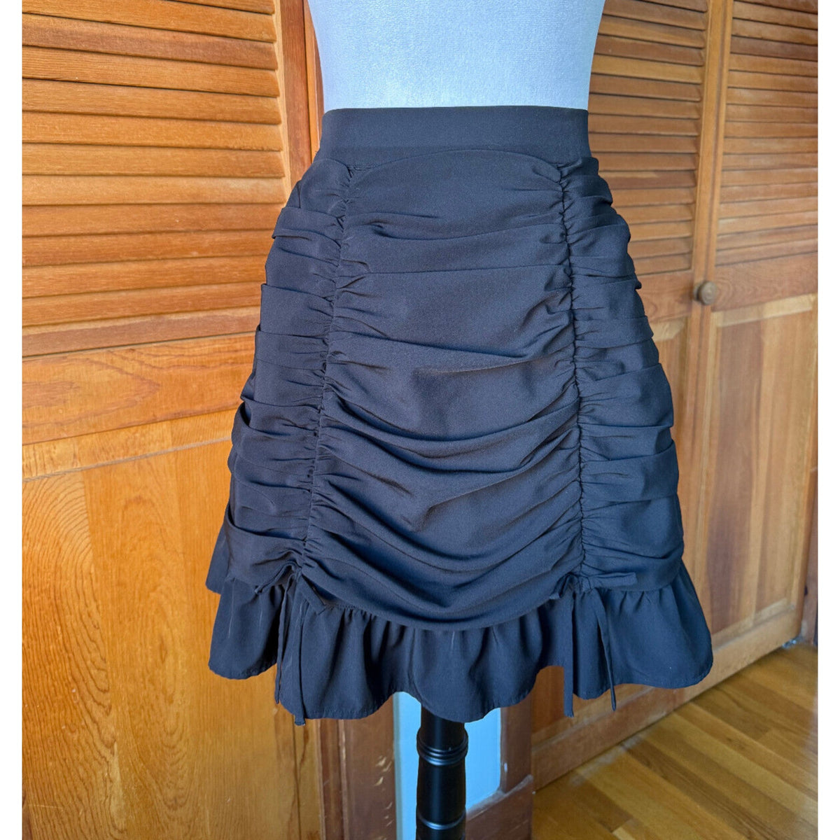 Ank Rouge Gothic Lolita EGL Jfashion Gyaru Jirai Kawaii Black Gathered Skirt M