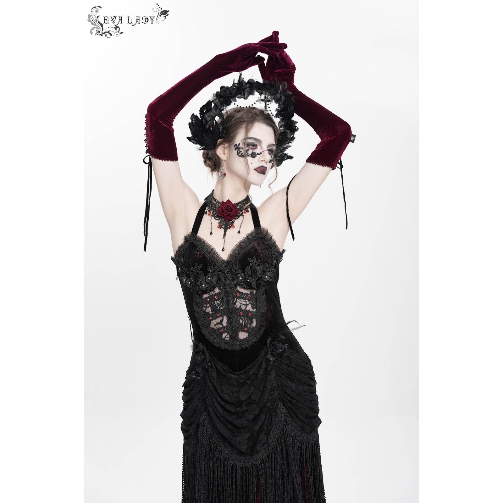 Devil Fashion Gothic Victorian Vampire Vkei Murderous Intents Velvet Dress