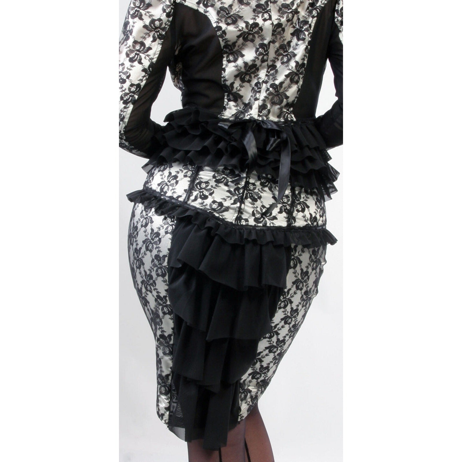 Vintage Lip Service Vaudeville Vamps Gothic Victorian Coquette Ivory Skirt