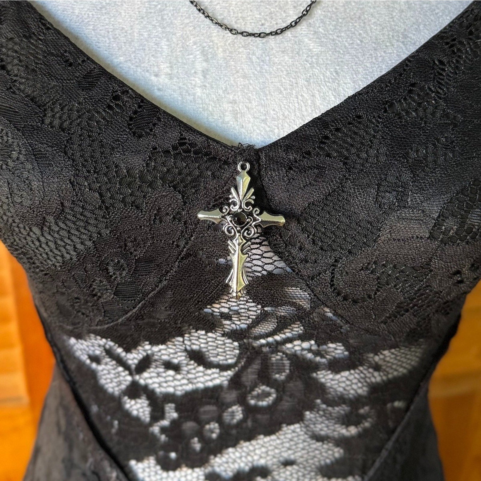 Gothic Victorian Vampire Fairycore Dark Matters Black Lace Up Back Dress