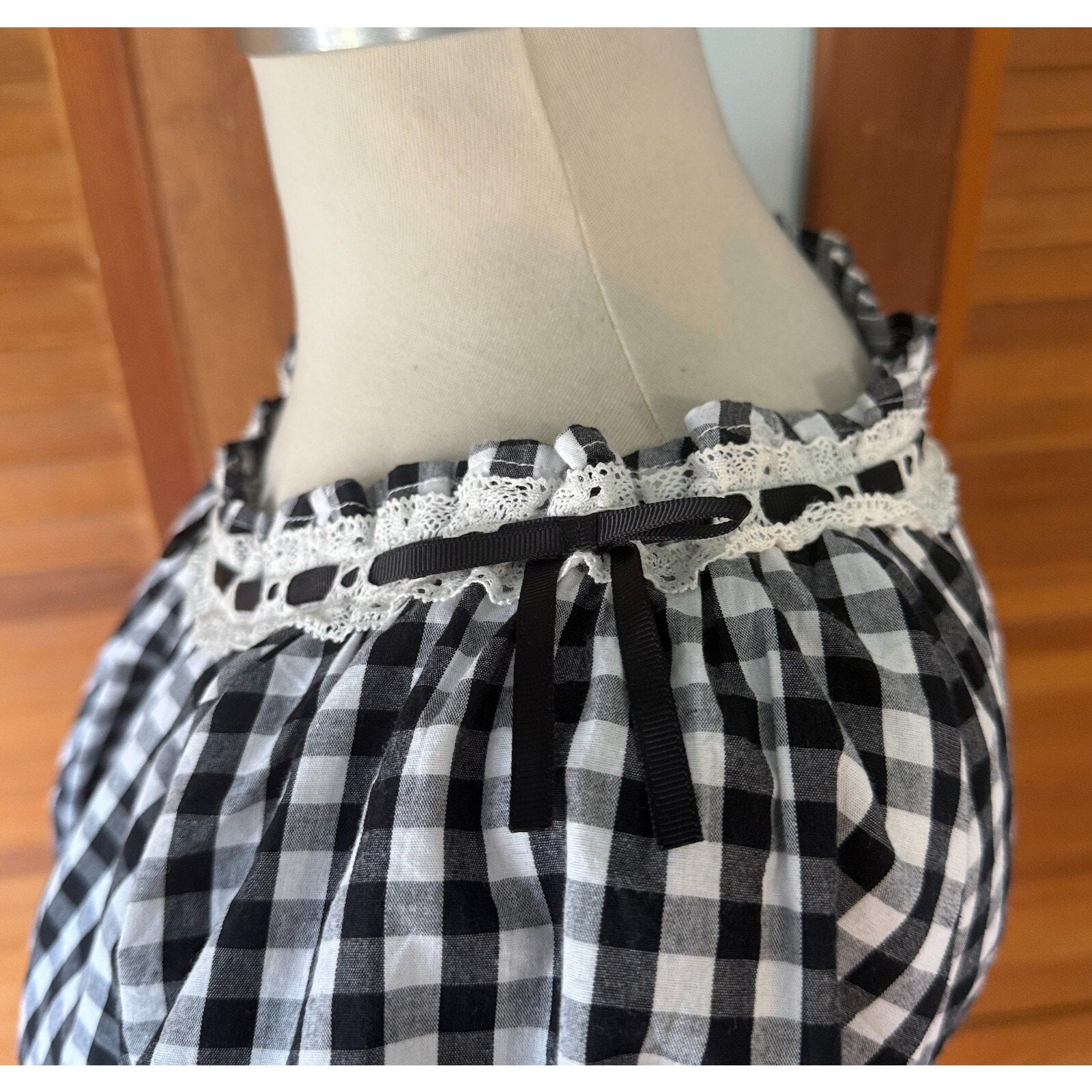 Ank Rouge Lolita EGL J-fashion Kawaii Jirai Gyaru Black White Checkered Top M-L