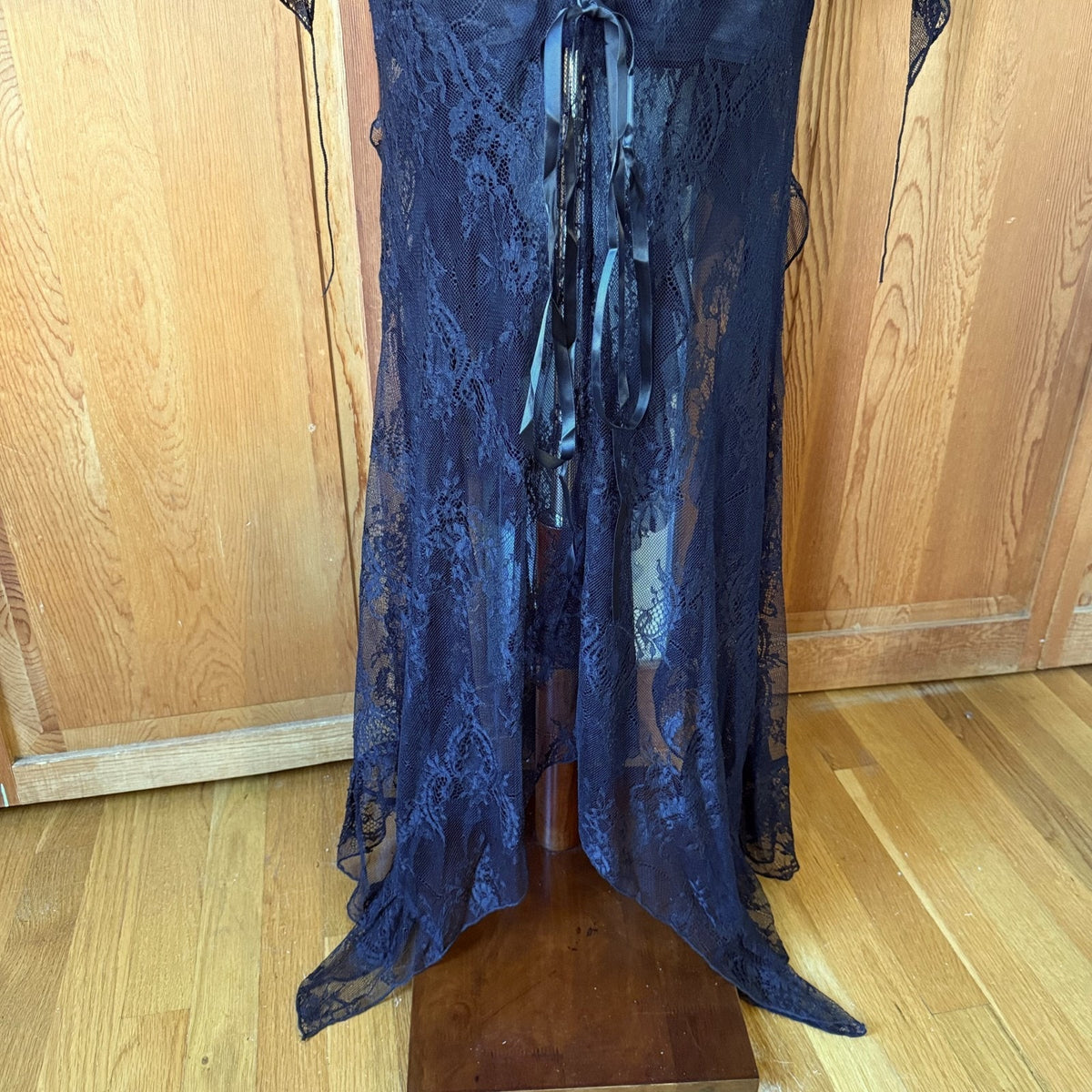 Dark In Love Gothic Victorian Vkei Black Lace Swallowtail Mermaid Dress