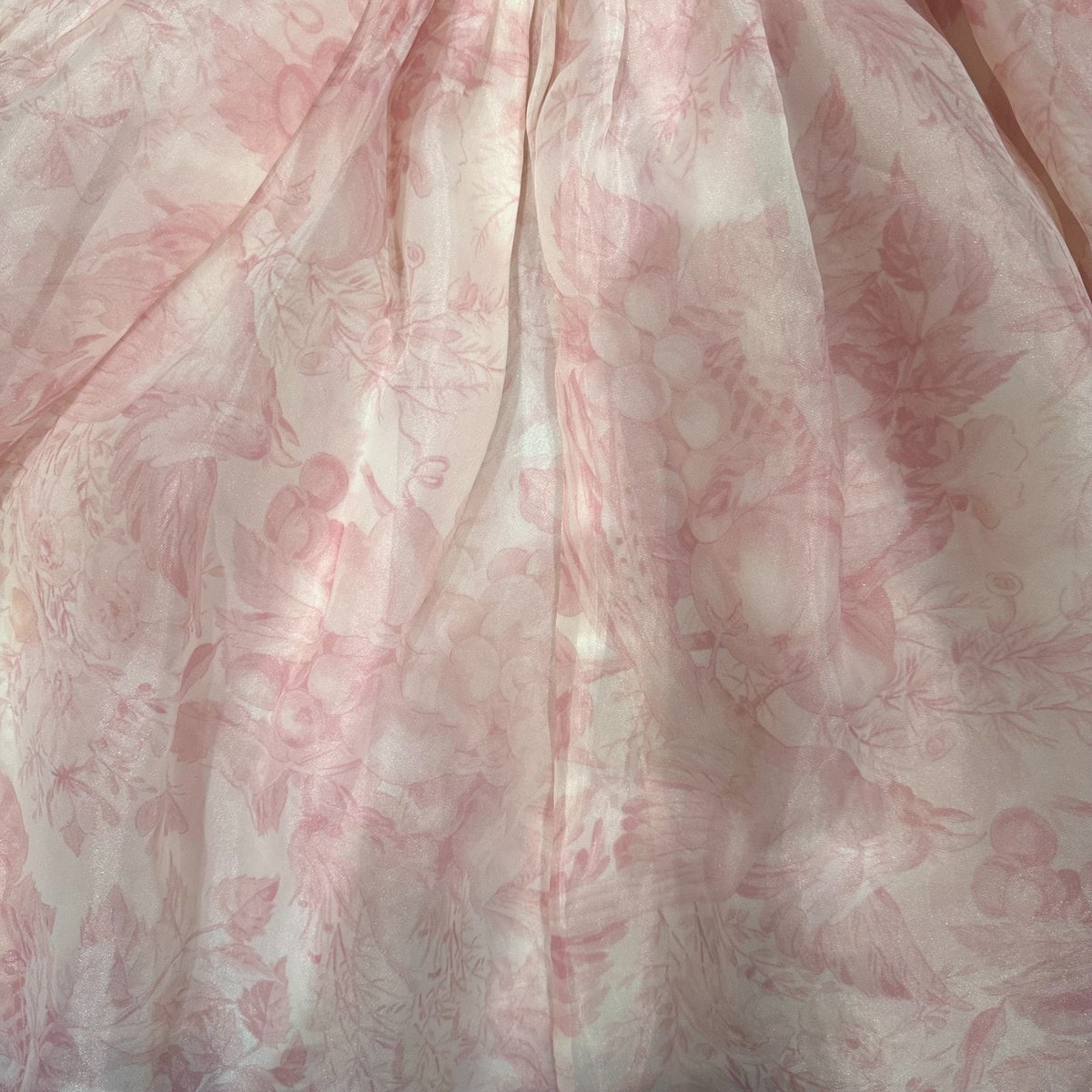 Selkie Cottagecore Romantic Fairycore Pink Floral Puff Sleeve Dress S
