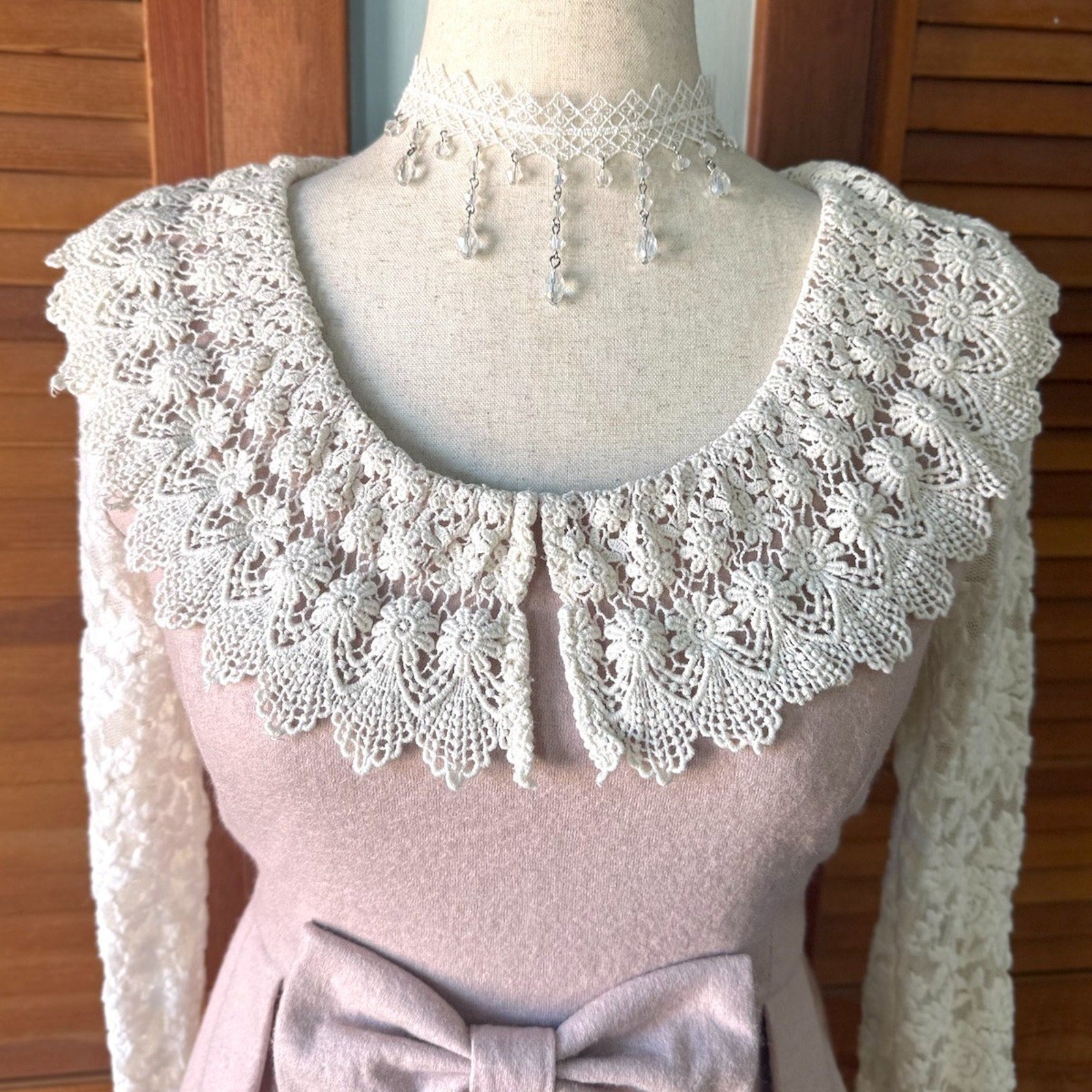 Liz Lisa J-Fashion Kawaii Jirai Gyaru Dollcore Pink White Lace Bow Tunic Dress S