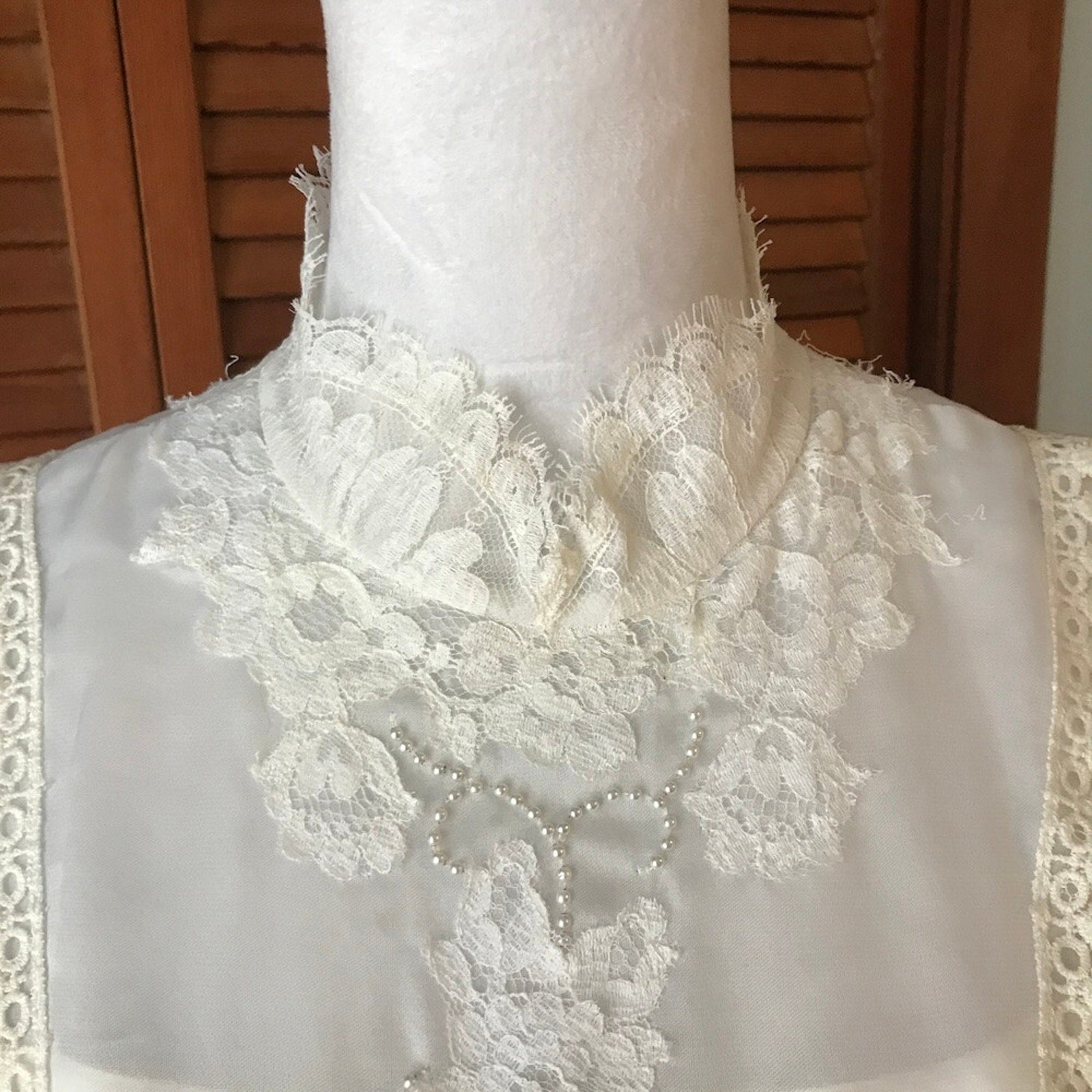 Gothic Victorian Frankenstein Bride Vintage White Gown Dress S