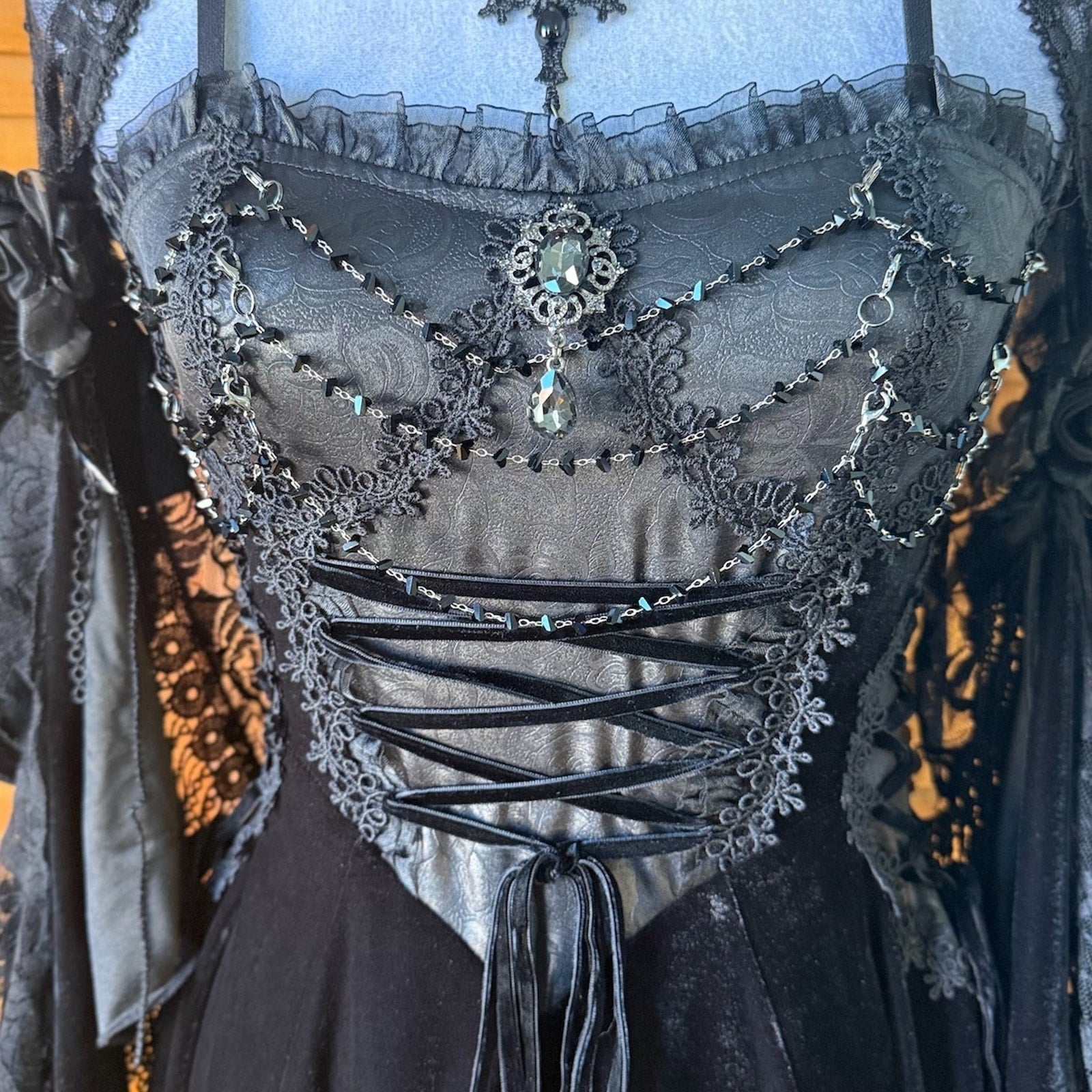 Devil Fashion Gothic Victorian Vampire In the Cover of the Night Black Dress