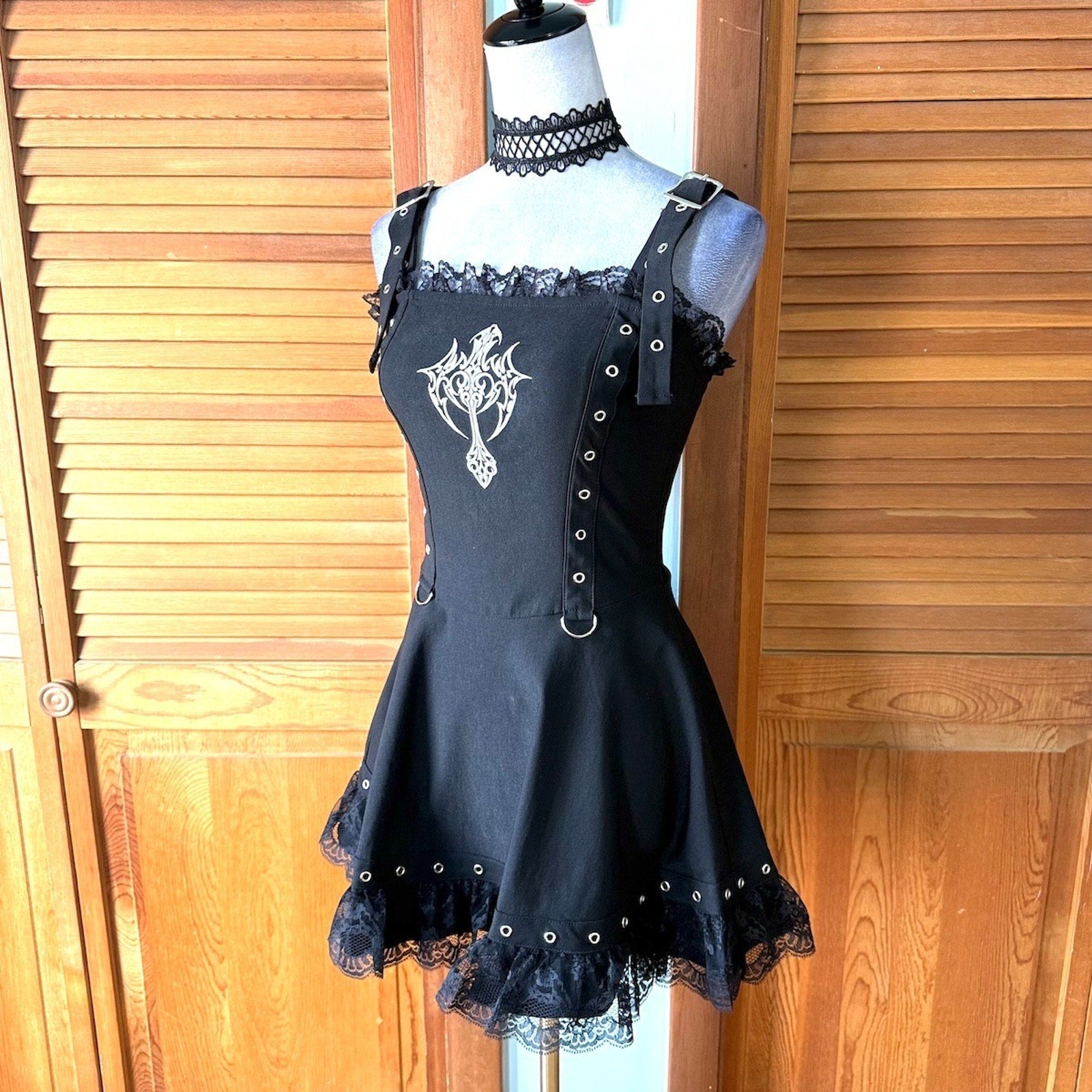 Dolls Kill Goth Punk Steampunk Witchcore Tattoo Unholy Souls Fit & Flare Dress S