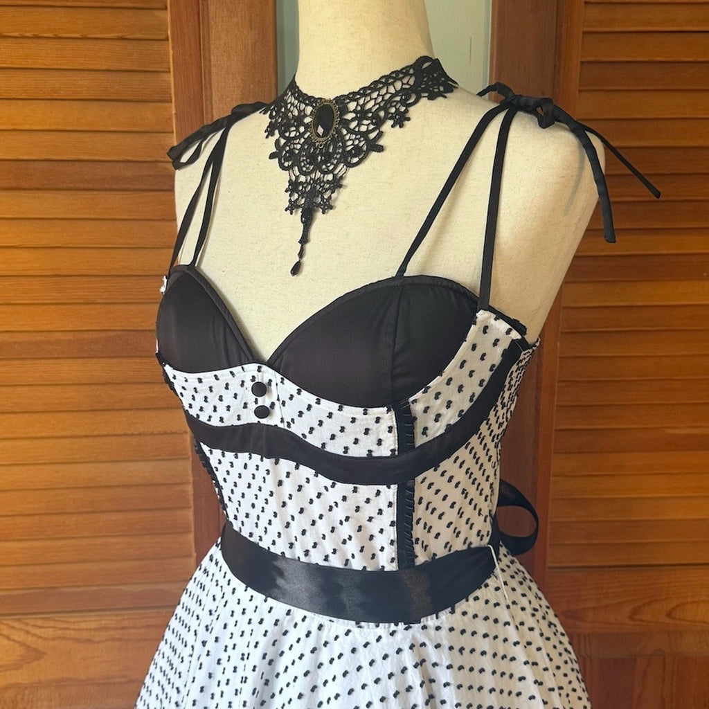 Vintage Lip Service Devil Dolls III Goth Pinup Girl Retro Dolly White Dress M-L