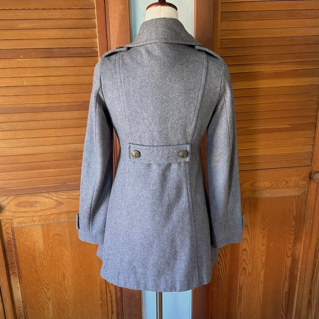 Tulle J-fashion Dollcore Gyaru Himekaji Gray Wool Blend Pea Coat Jacket XS-S
