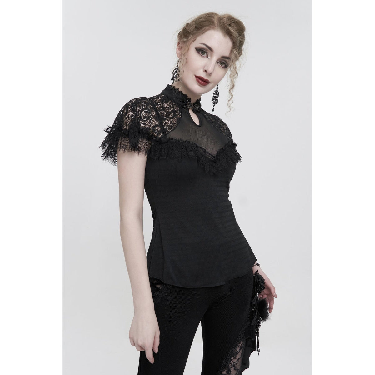 Devil Fashion Gothic Victorian Dark Cottage Black Birds of a Feather Soft Top