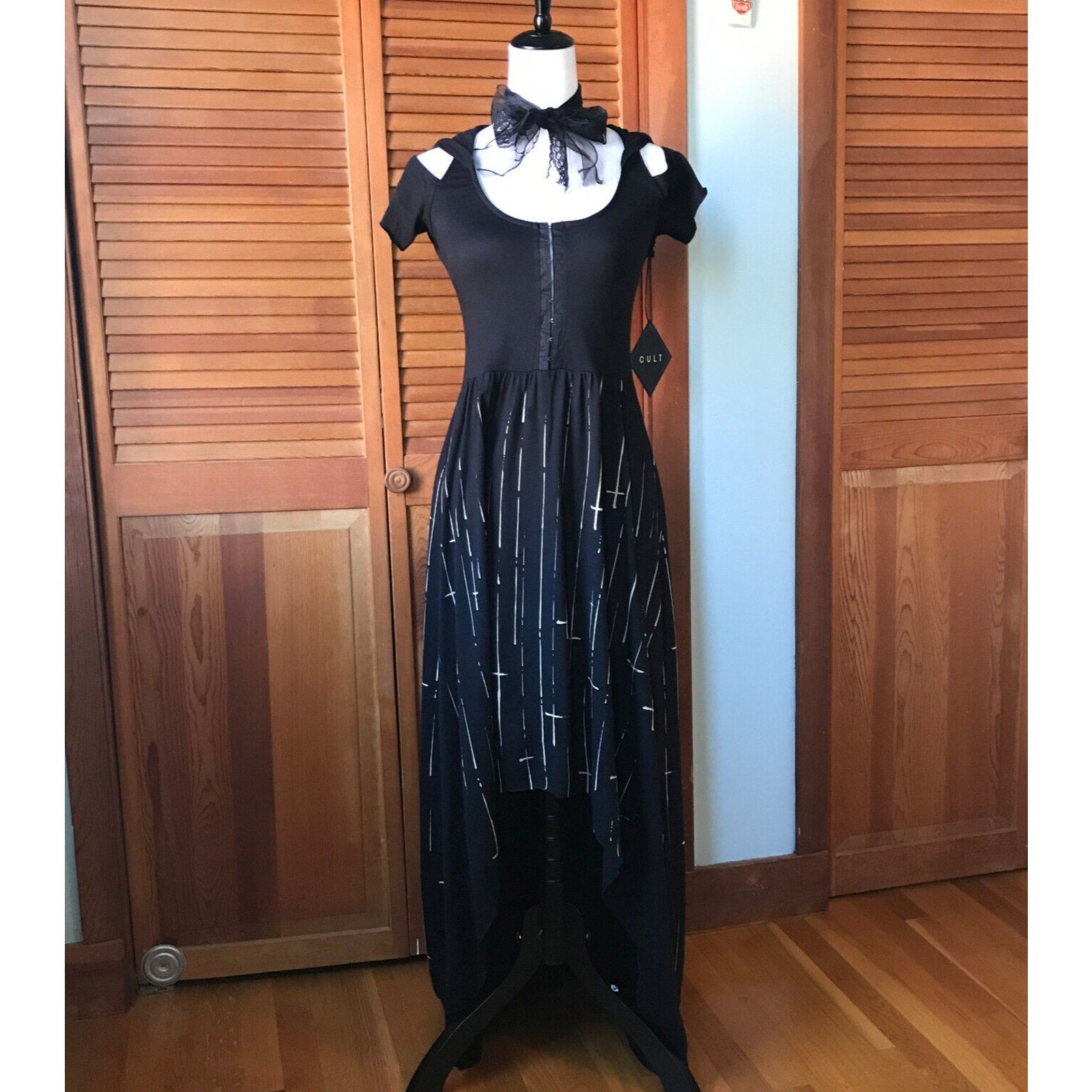 Vintage Lip Service Goth Punk Visual Kei Occult Wicca Hooded Cross Dress S