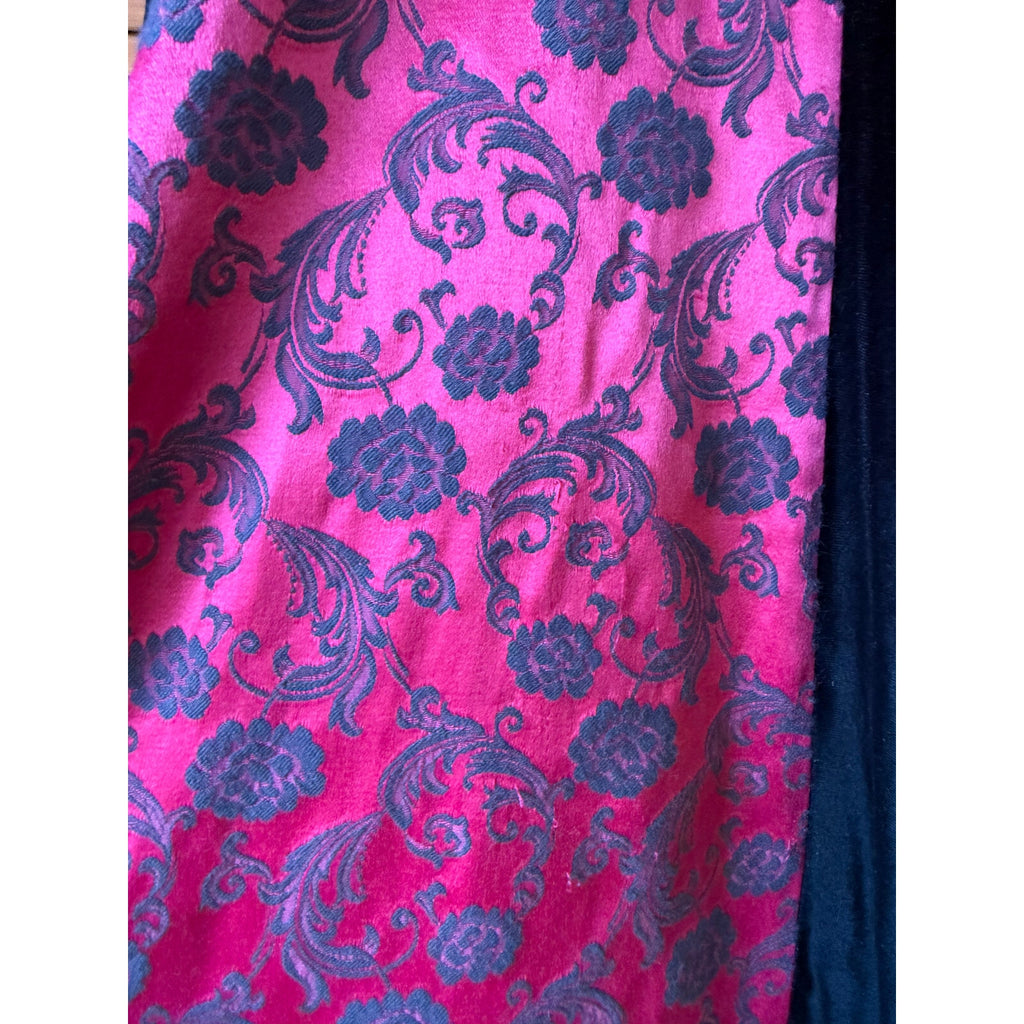 Vintage Cykxtees Gothic Victorian Y2K Velvet Black Crimson Red Brocade Dress M