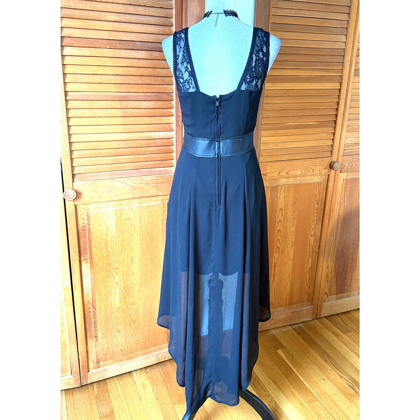 Royal Bones Gothic Victorian Dark Athena Rising Black High-Low Dress M-L