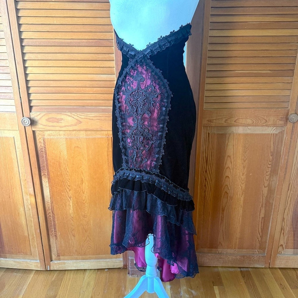 Dark in Love Gothic Victorian Vampire Blood Offering Velvet High Waist Skirt
