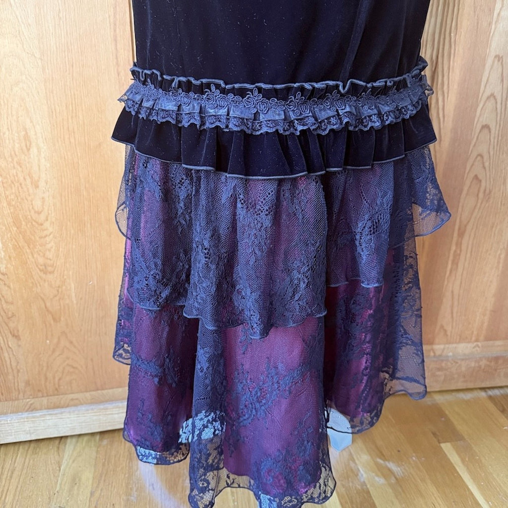 Dark in Love Gothic Victorian Vampire Blood Offering Velvet High Waist Skirt