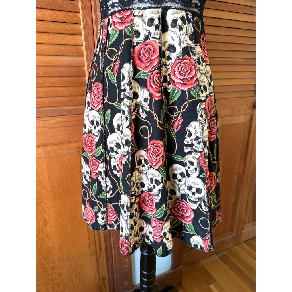 Vintage Shrine of Hollywood To Thy Skull My Rose Black Goth Punk Y2K Dress XS-S