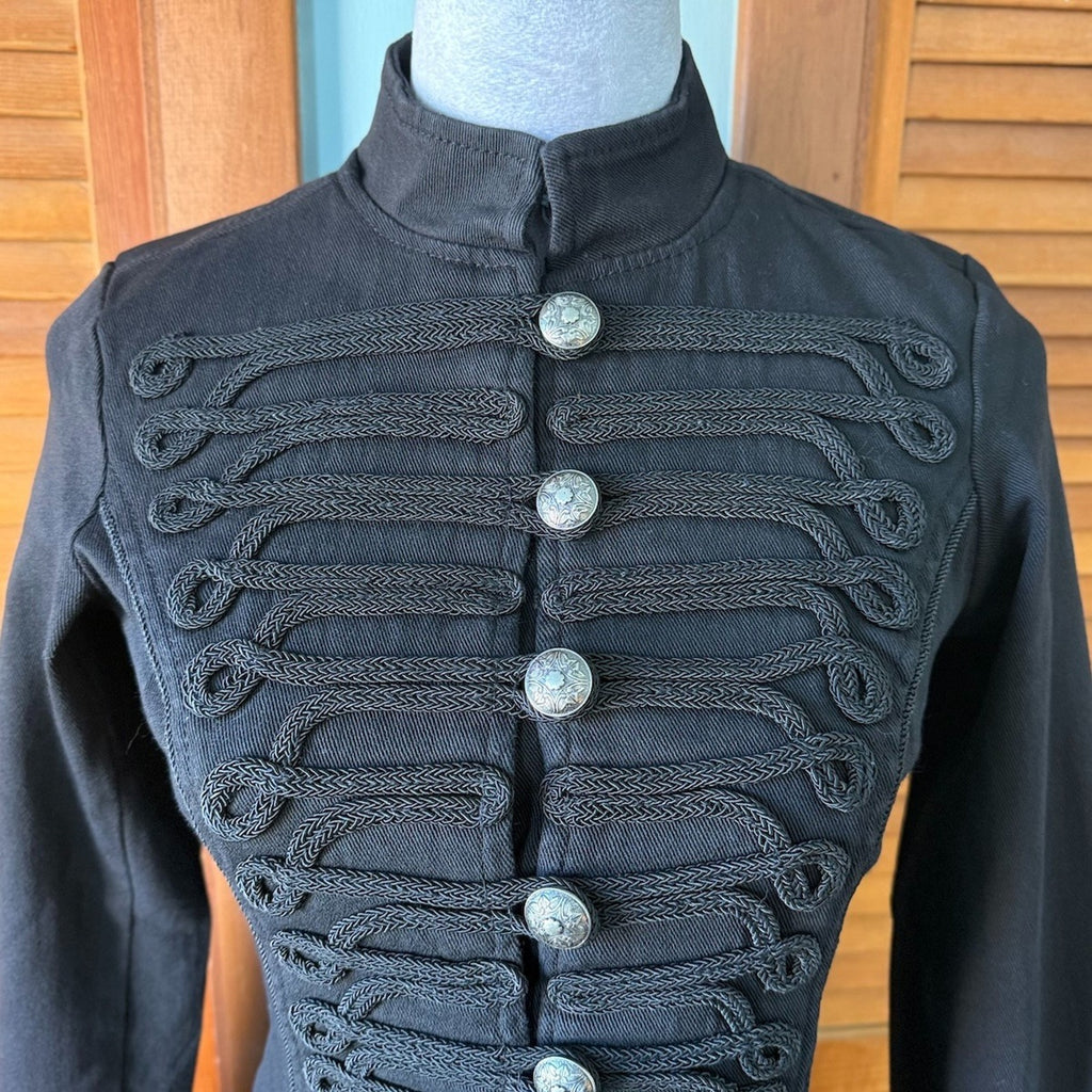 Tripp NYC Goth Punk Steampunk Victorian Vampire Vkei Military Y2K Long Jacket XS