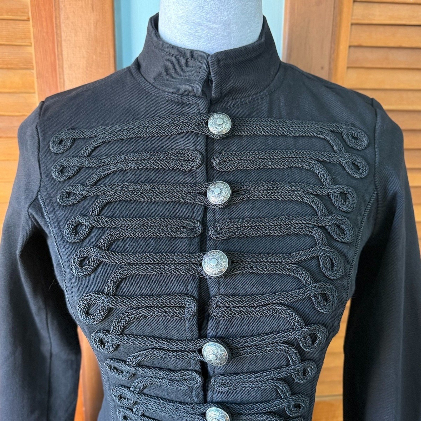 Tripp NYC Goth Punk Steampunk Victorian Vampire Vkei Military Y2K Long Jacket XS