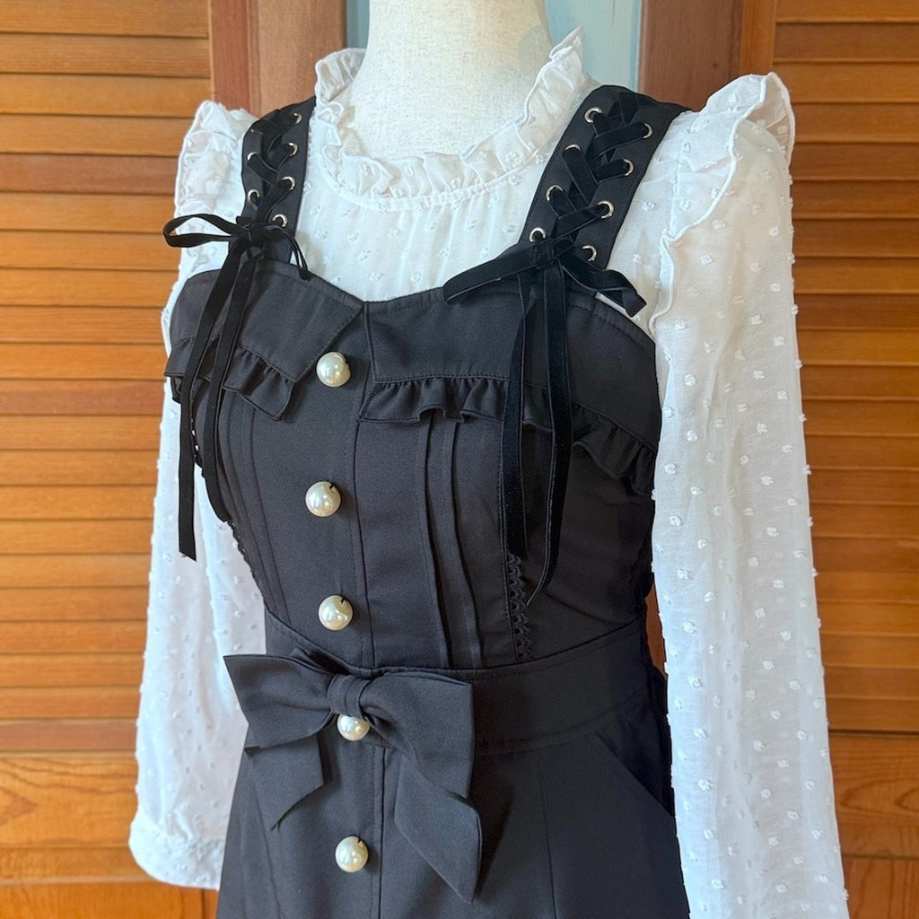 Liz Lisa Jirai Kei Gyaru Kawaii Dollcore Black & White Long Sleeved Dress S