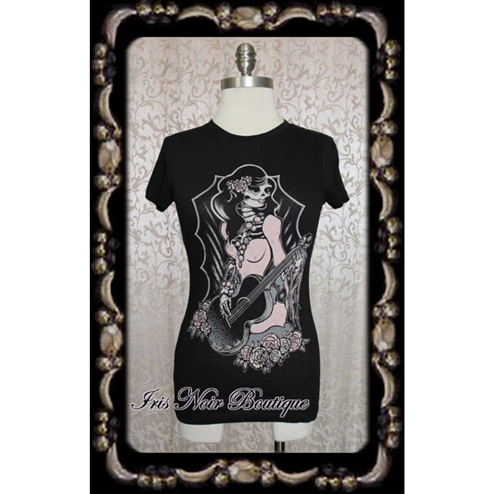 Punk Goth Horror Gothic Lolita Punk Black Guitarista Dead Diva Anime Tee M