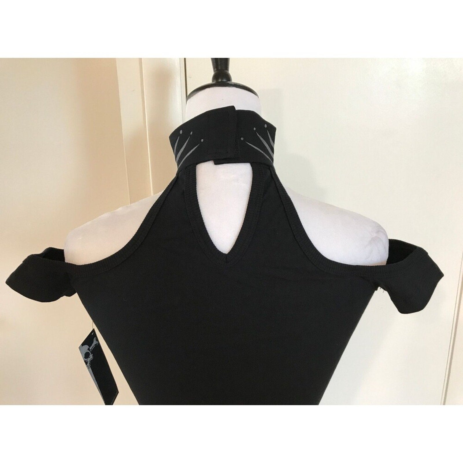 Vintage Lip Service Millennium Moon Cyber Goth Tribal Halter Top Reflective XS