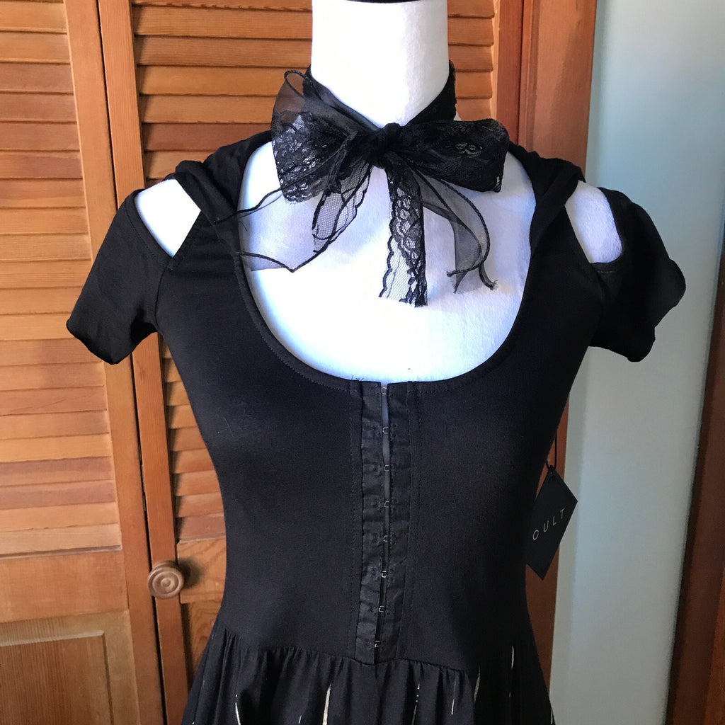 Vintage Lip Service Goth Punk Visual Kei Occult Wicca Hooded Cross Dress S