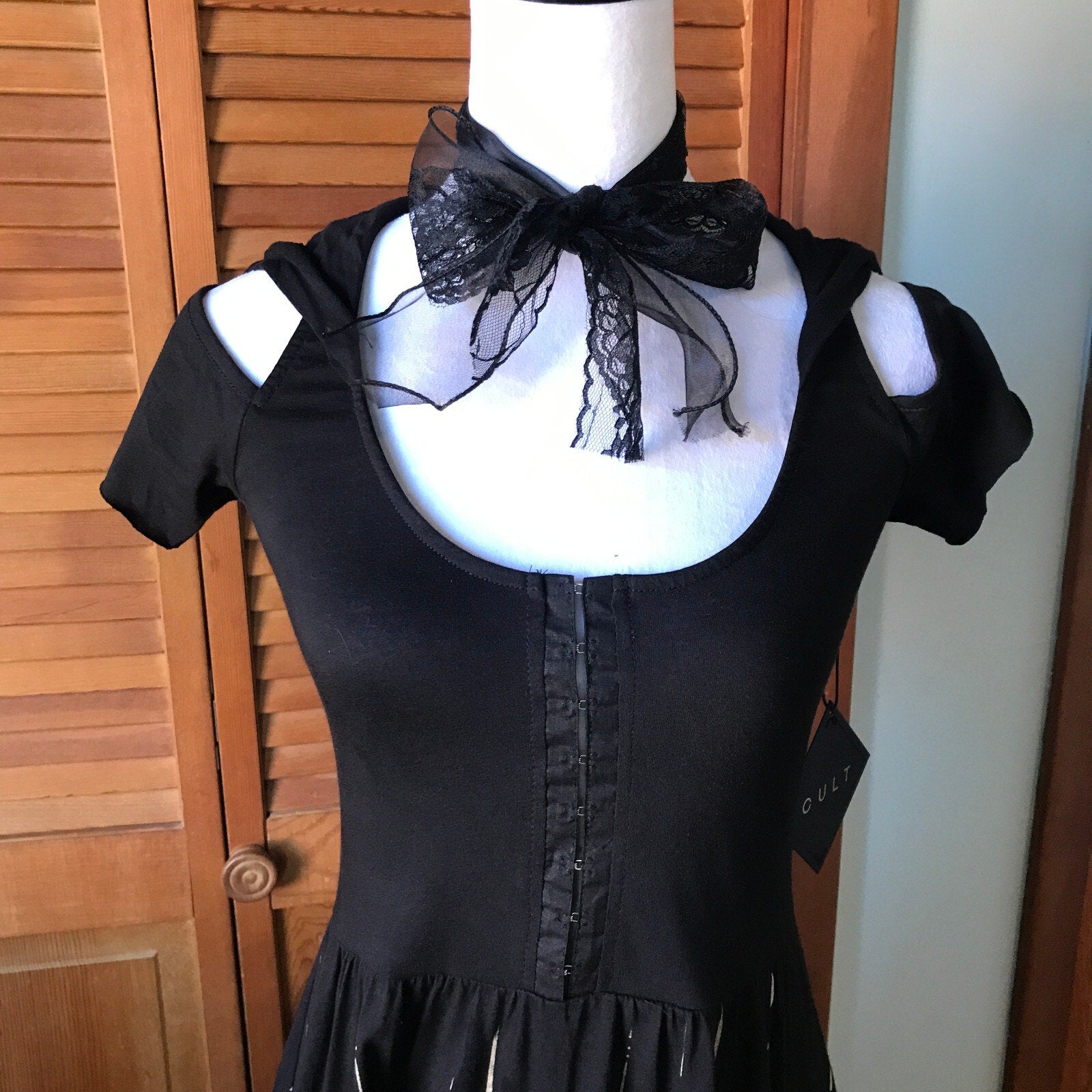 Vintage Lip Service Goth Punk Visual Kei Occult Wicca Hooded Cross Dress S