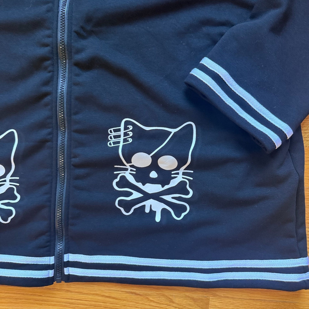 ACDC Rag Punk Goth Emo Black & White Kitty Cat Sailor Collar Jacket Plus Size