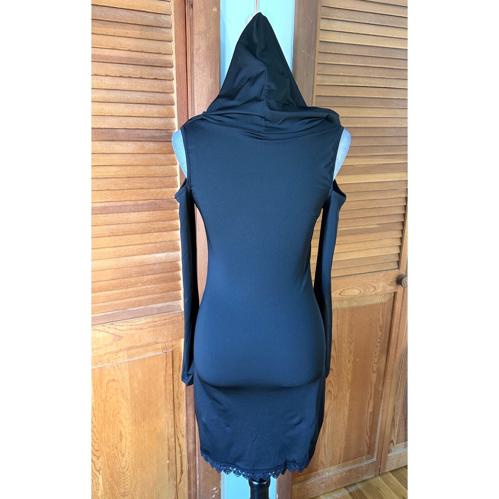 Goth Cyber Punk Neo-Victorian Witch Apprentice Hooded Dress S