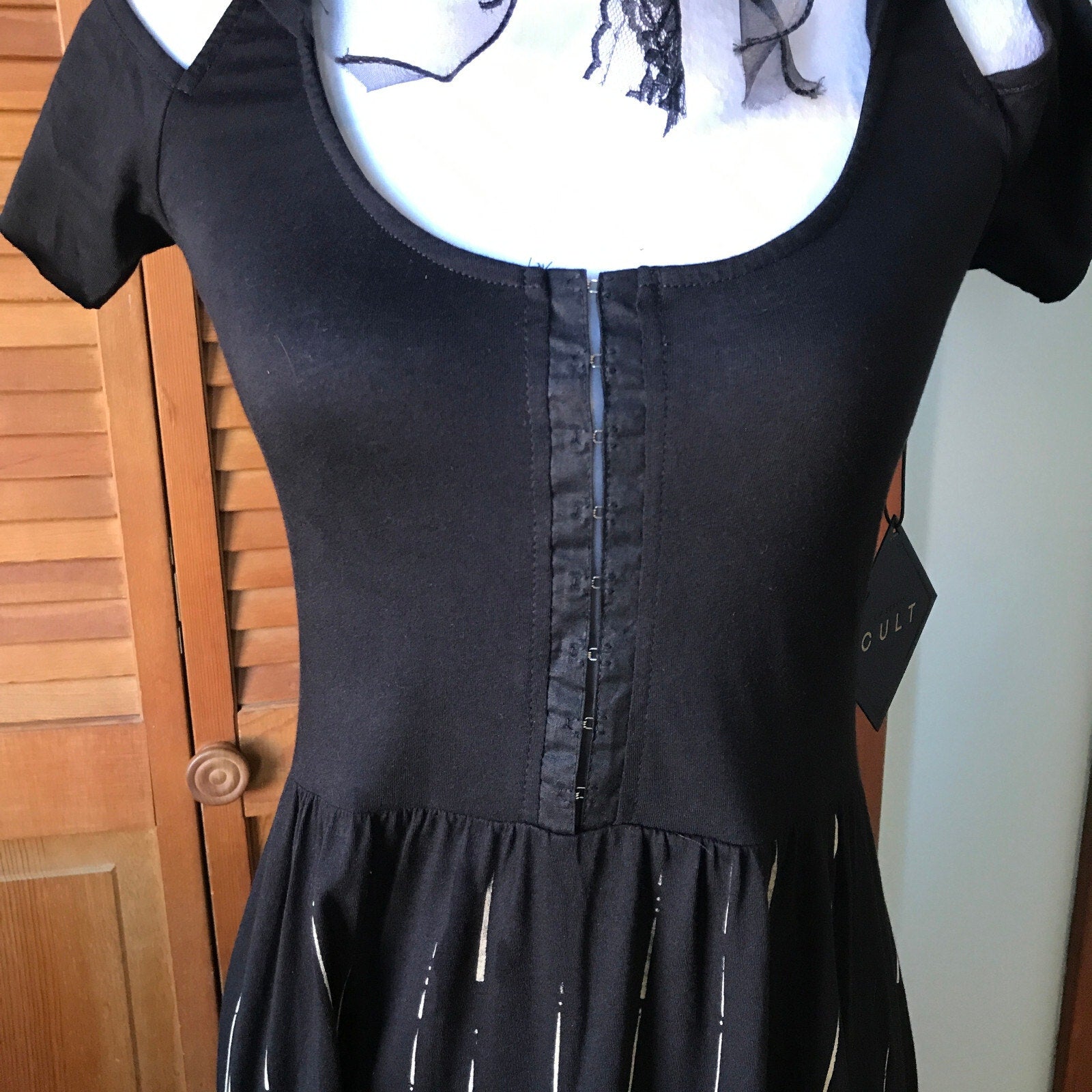 Vintage Lip Service Goth Punk Visual Kei Occult Wicca Hooded Cross Dress S